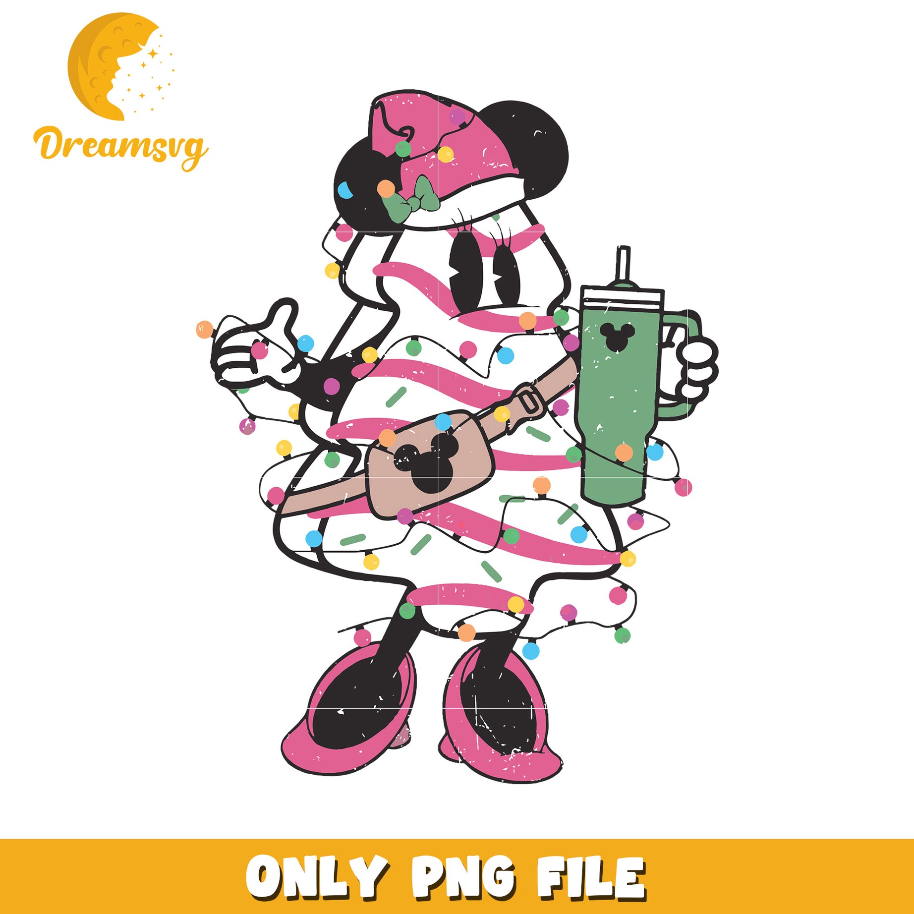 Pine tree christmas png, christmas decor png, disney minnie png