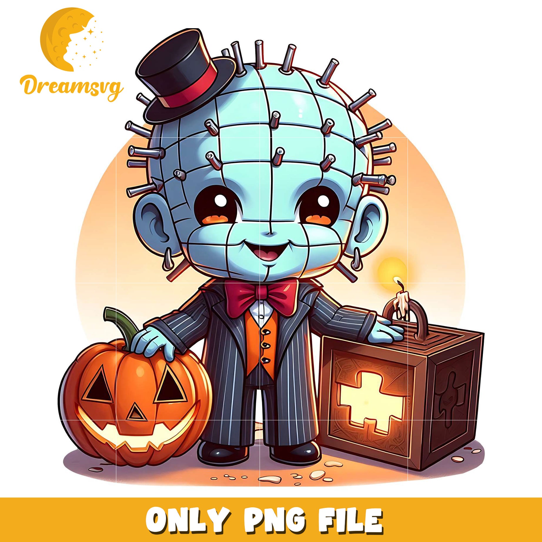 Pinhead baby png, halloween design png, halloween time png