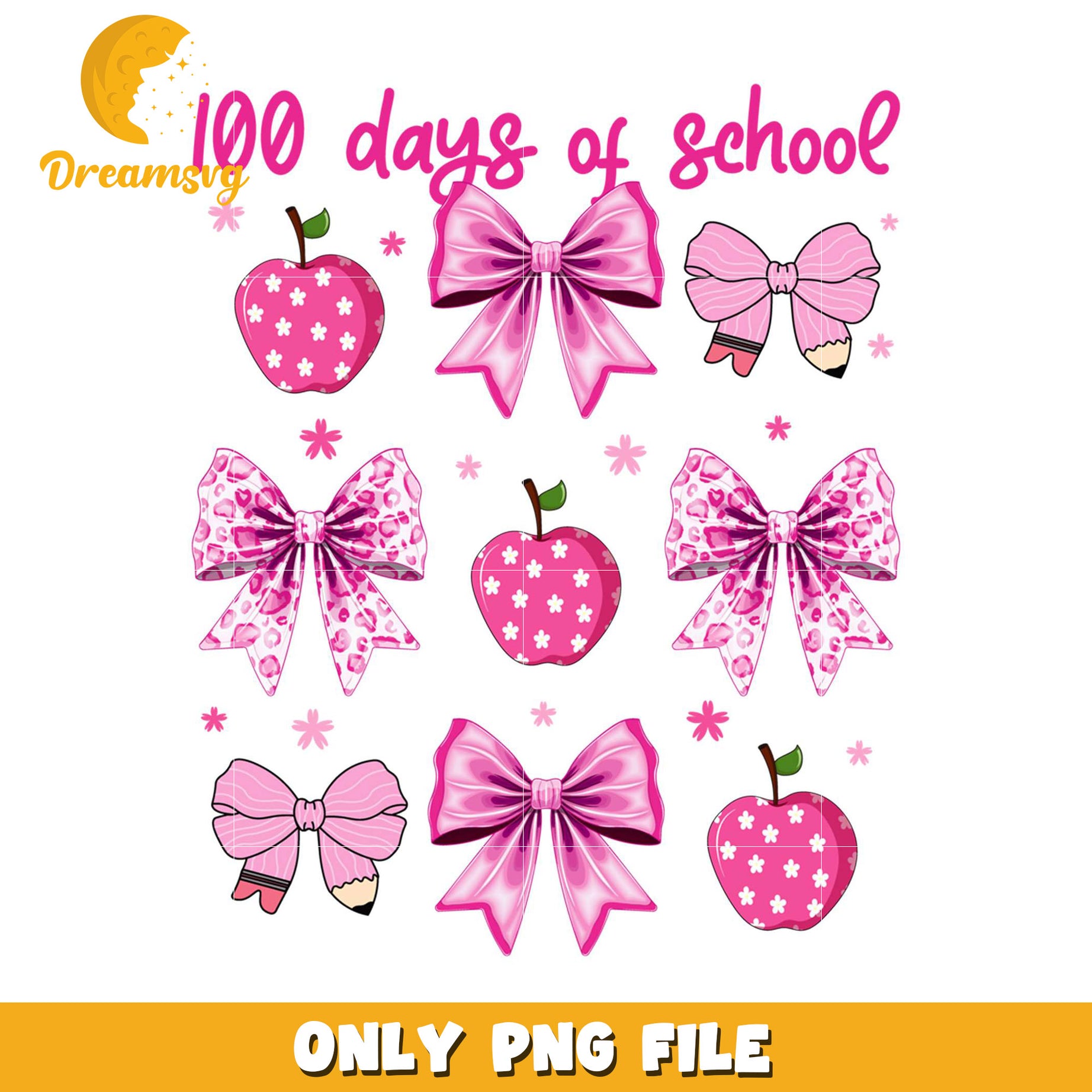 Pink 100 Days School PNG