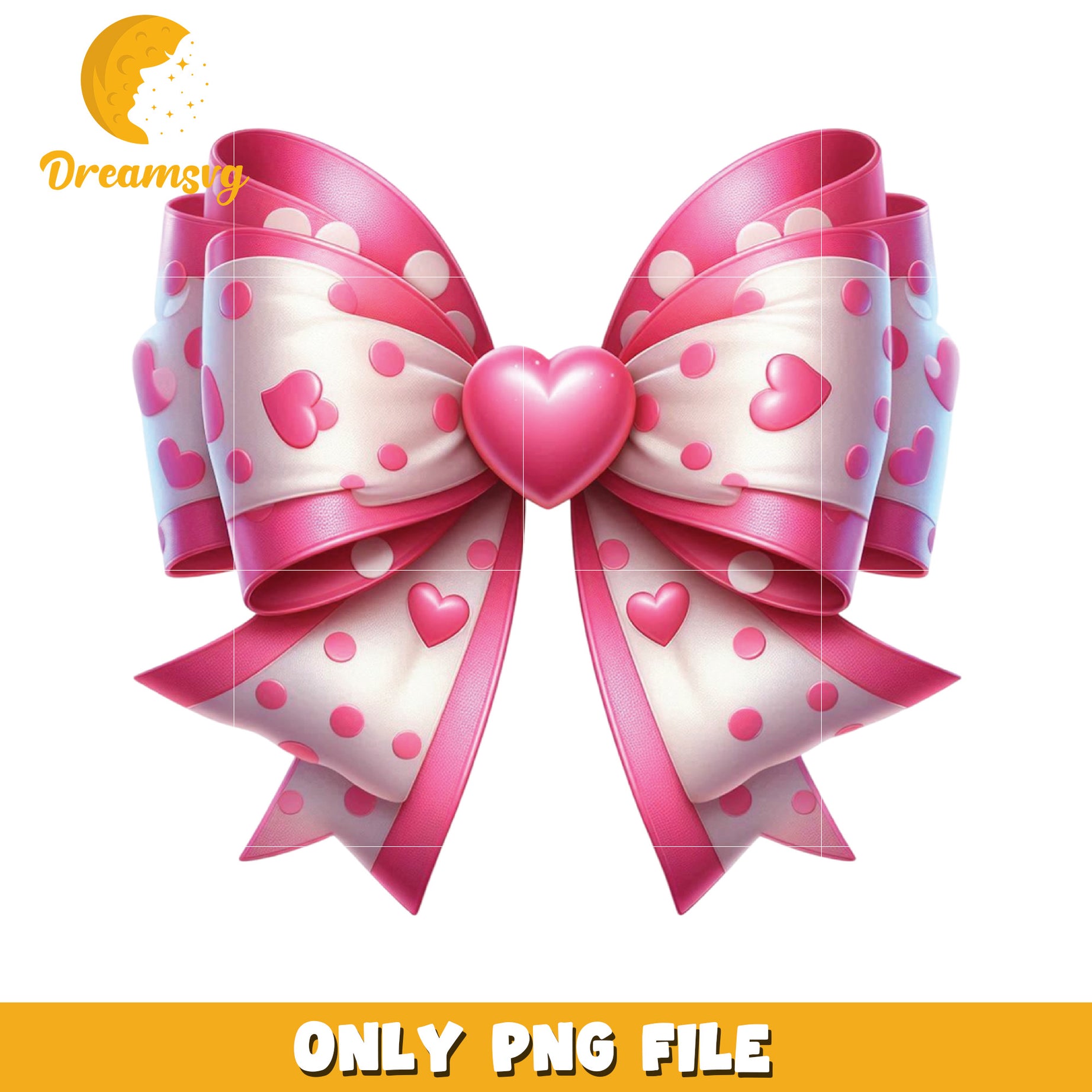 Pink Bow PNG Clipart Heart Dots