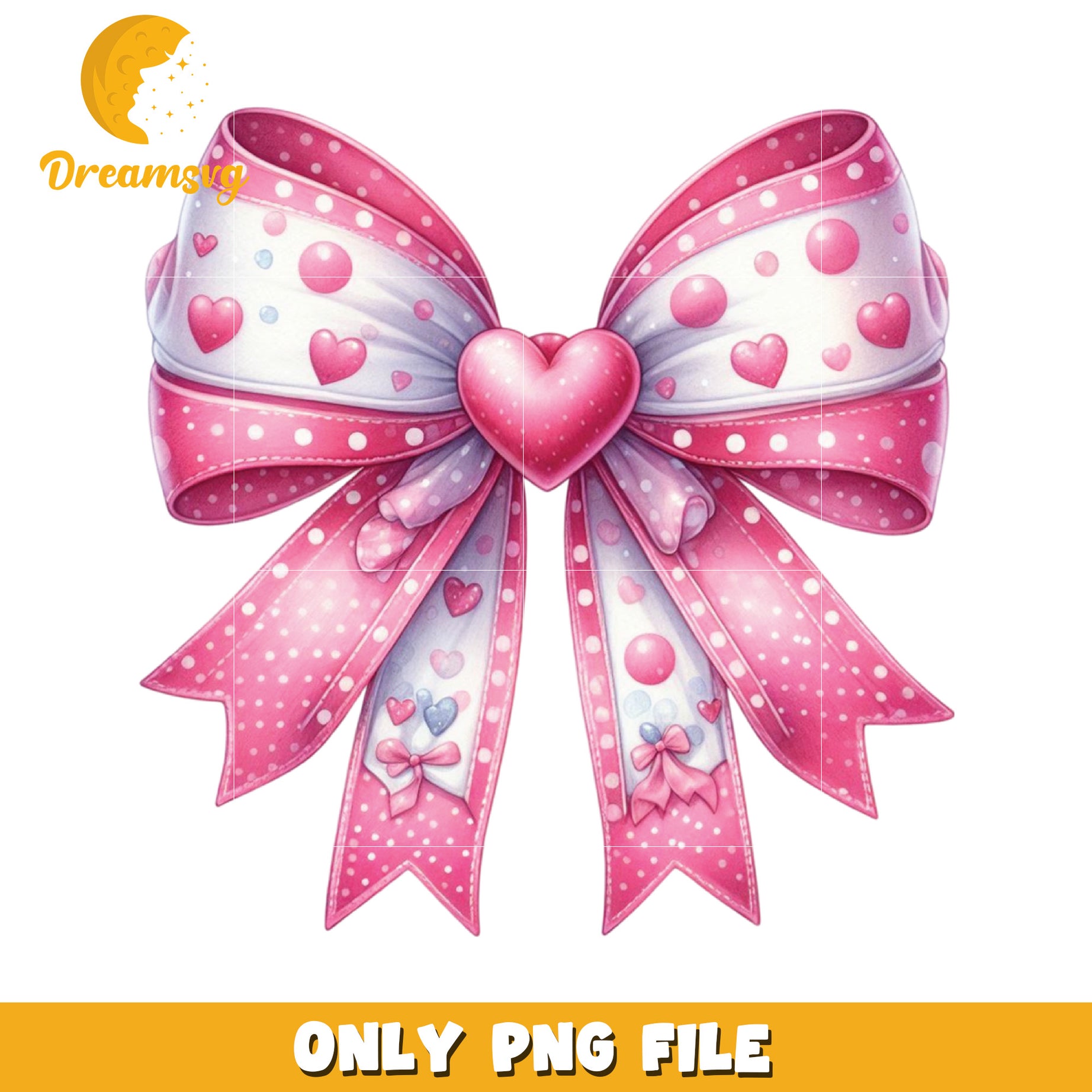 Pink Bow PNG Clipart Hearts