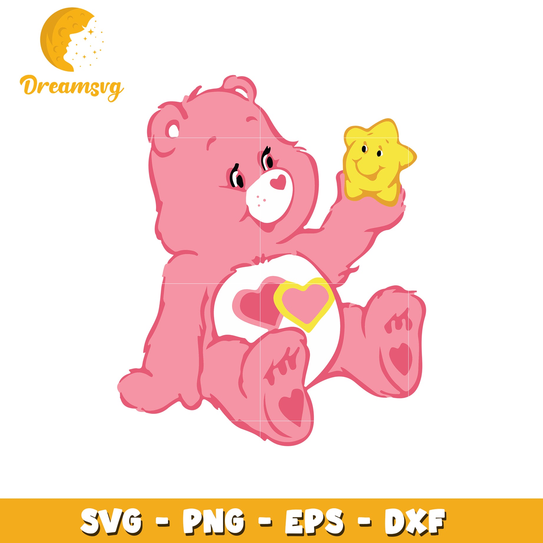 Pink Care Bear SVG PNG EPS DXF Cut File