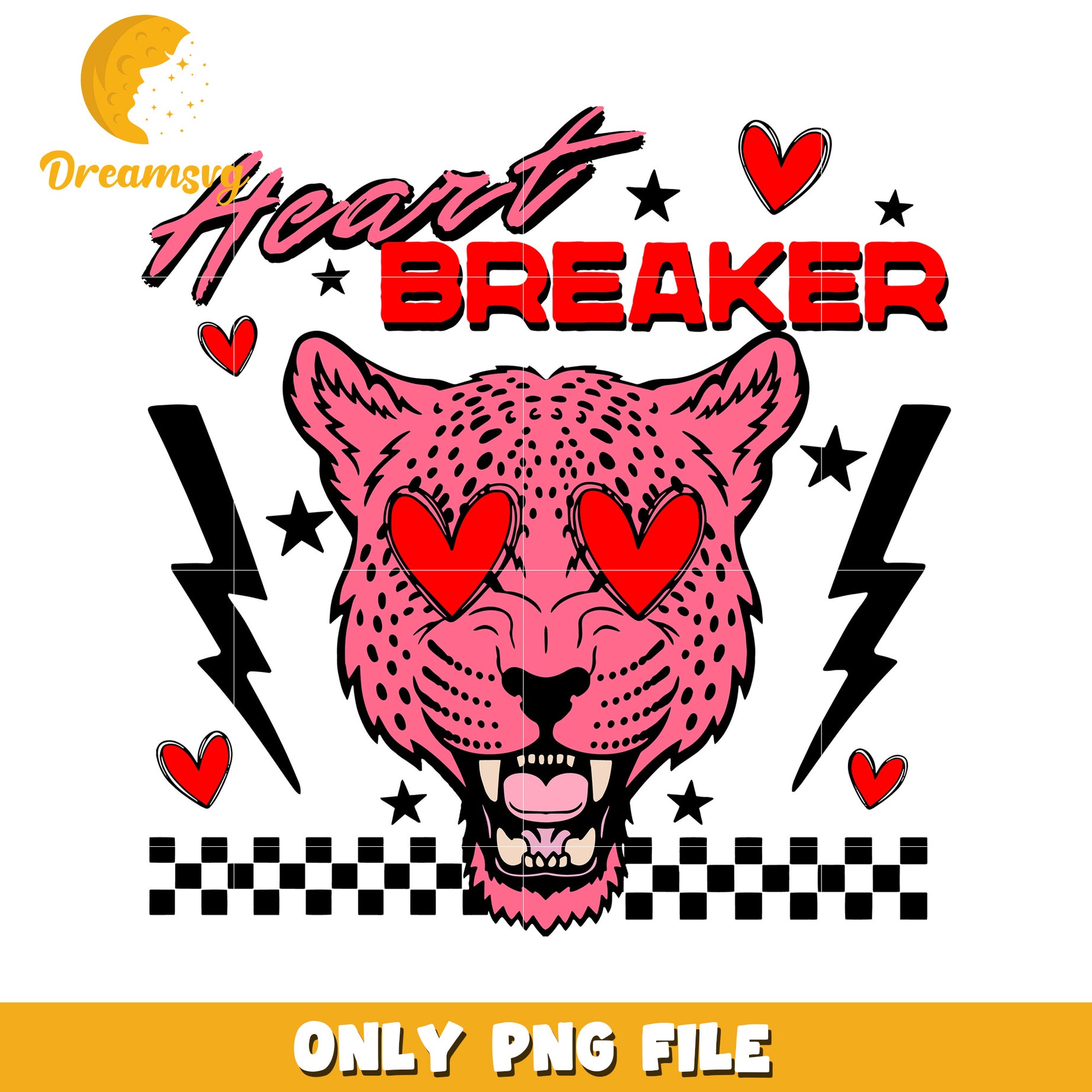 Pink Cheetah Heartbreaker PNG