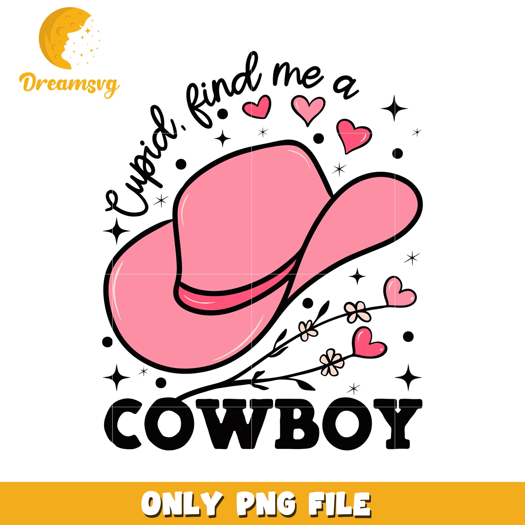 Pink Cowboy Hat PNG Design