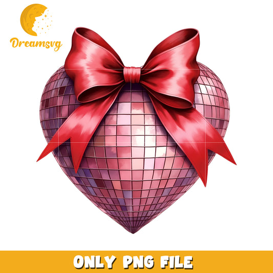 Pink Disco Heart PNG