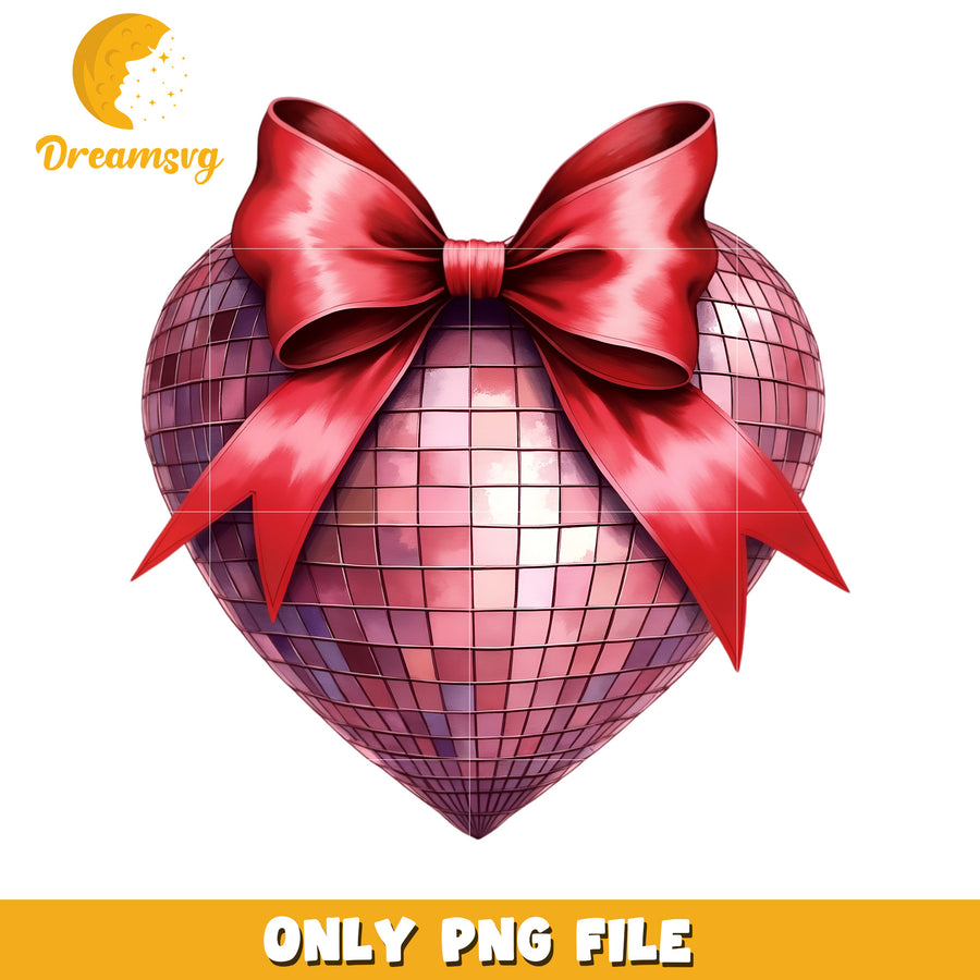 Pink Disco Heart PNG