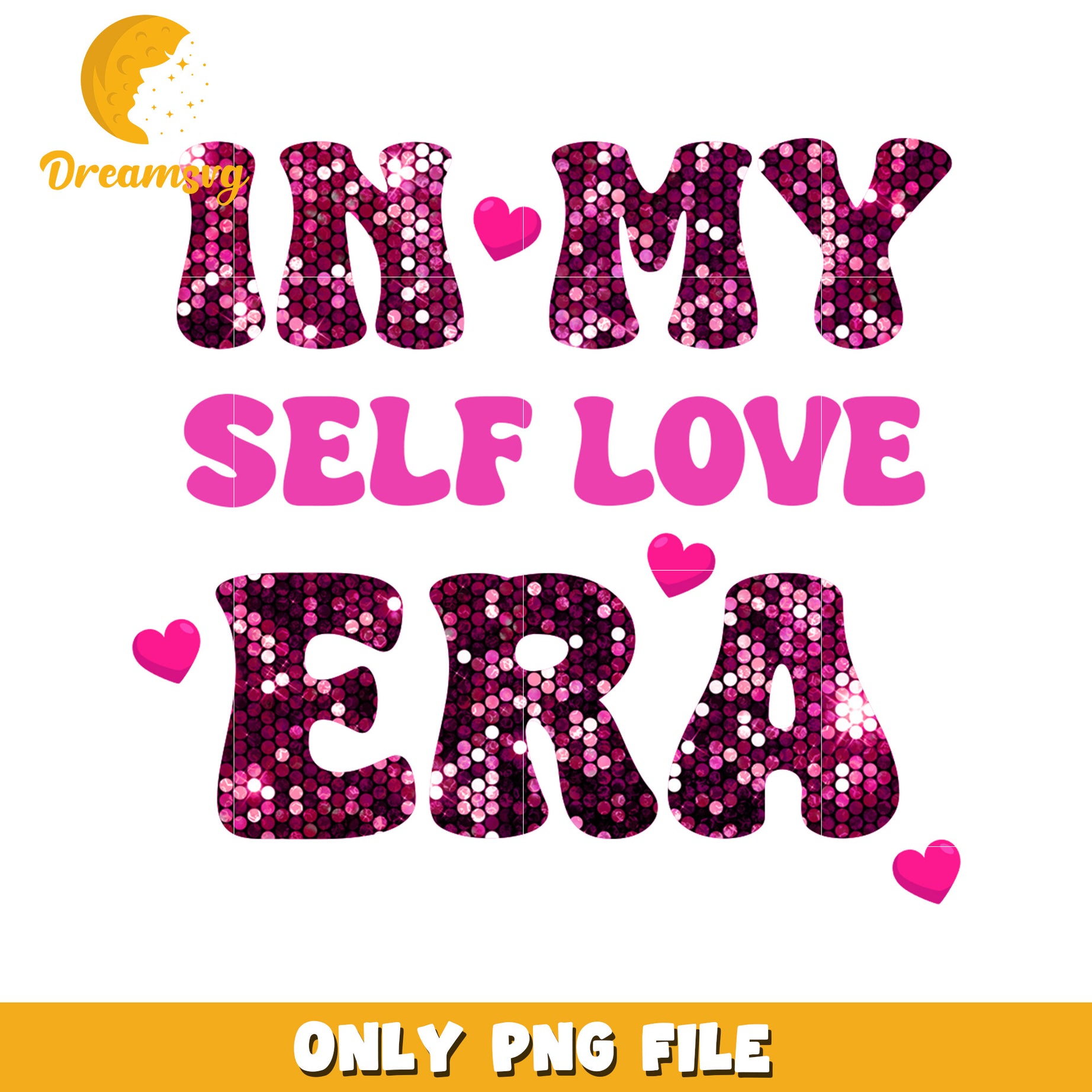 Pink Glitter Self Love Era PNG