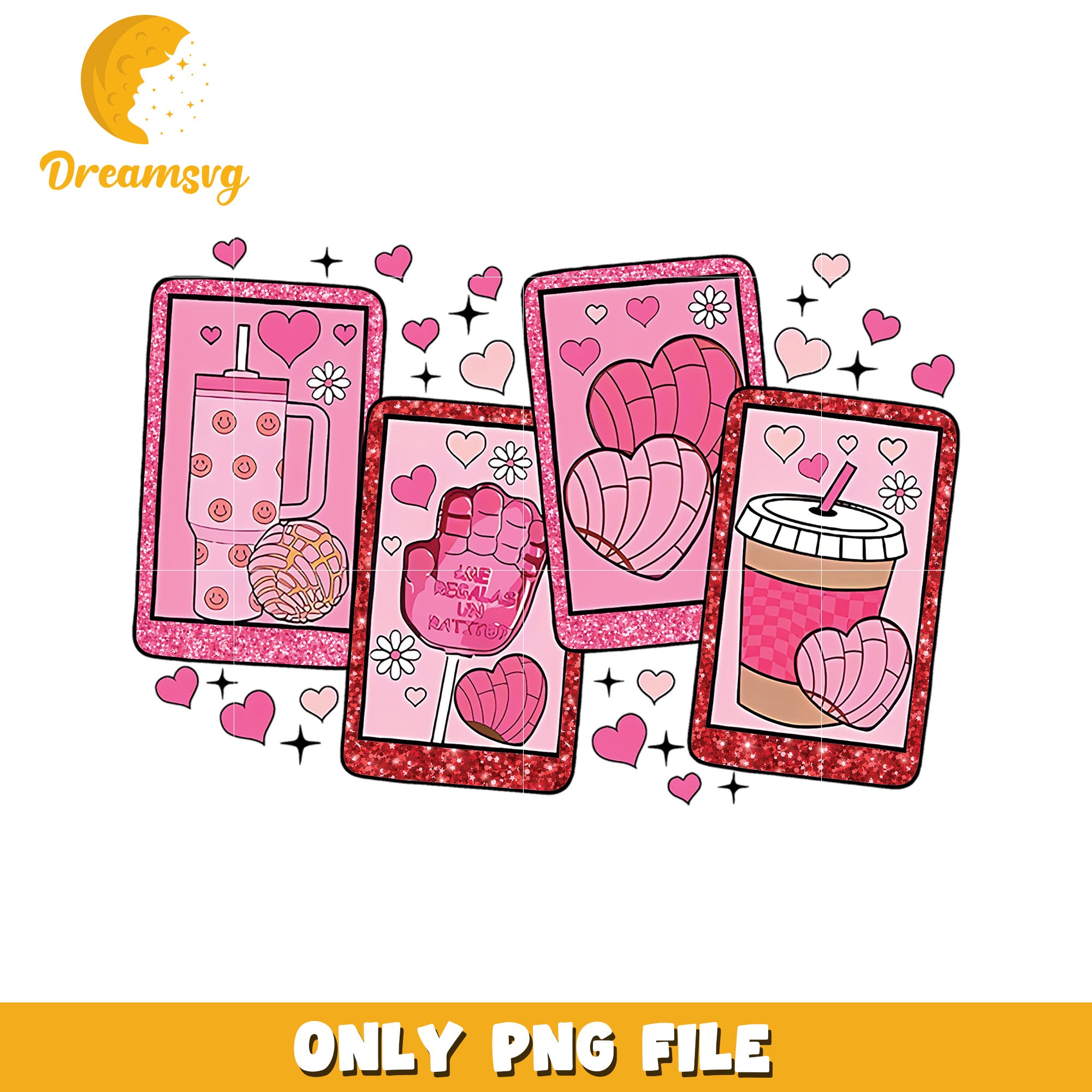 Pink Glitter Valentines PNG