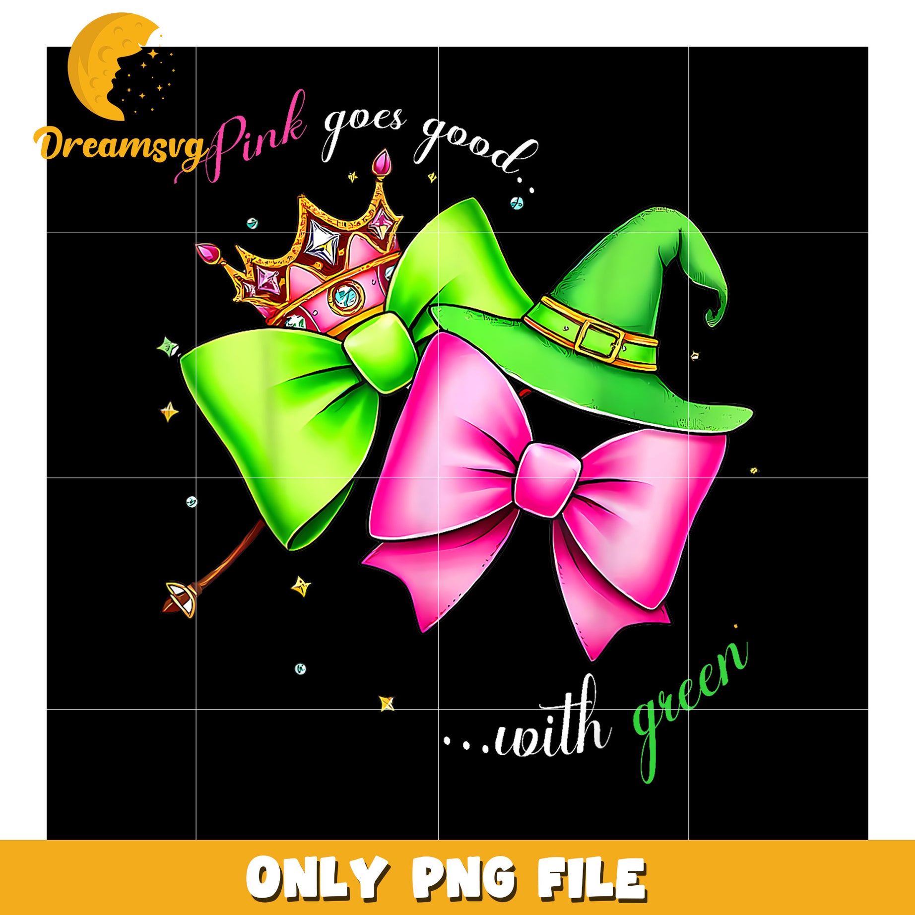Pink Goes Good With Green Funny Halloween png, movie hype png, wicked friends png