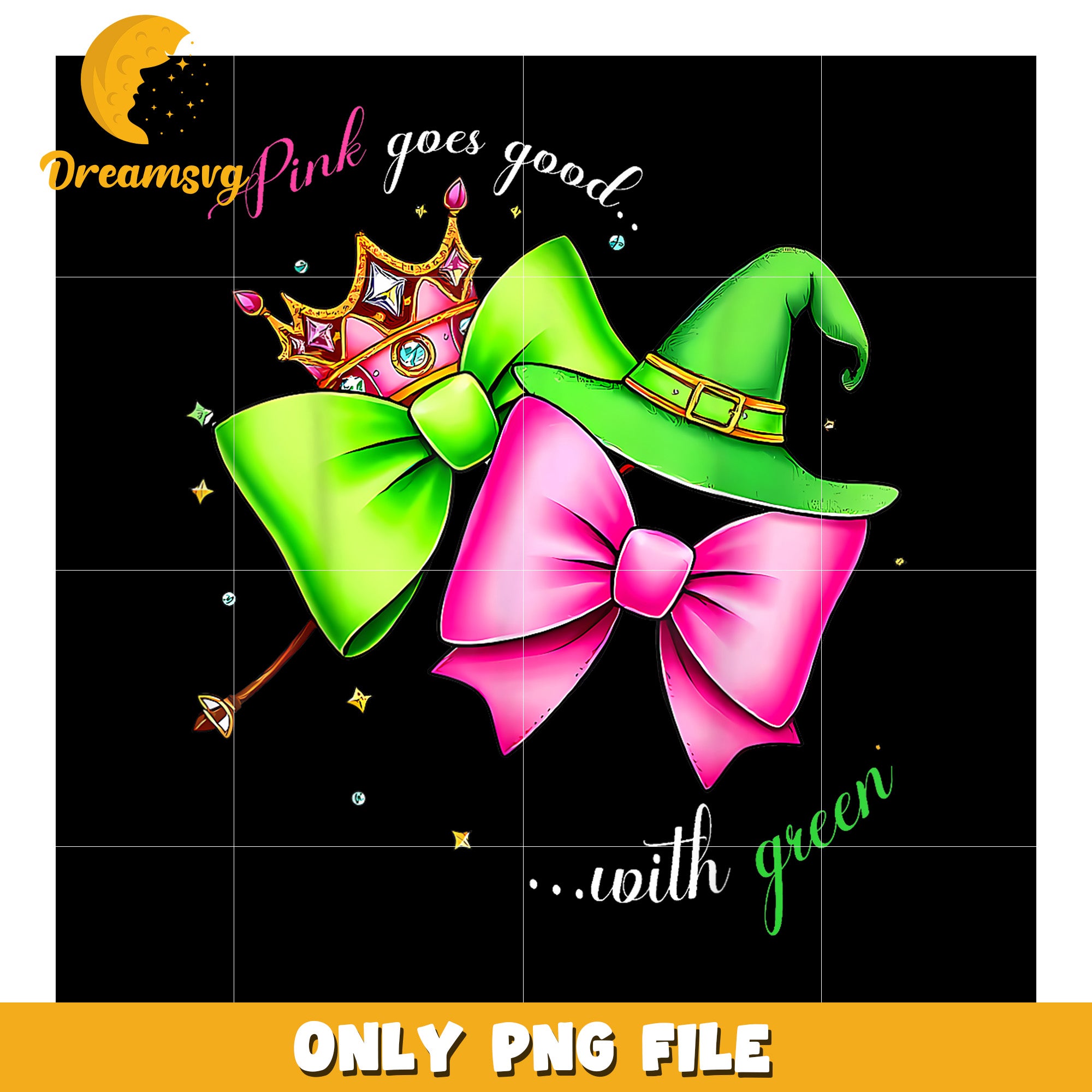 Pink Goes Good With Green Funny Halloween png, movie hype png, wicked friends png