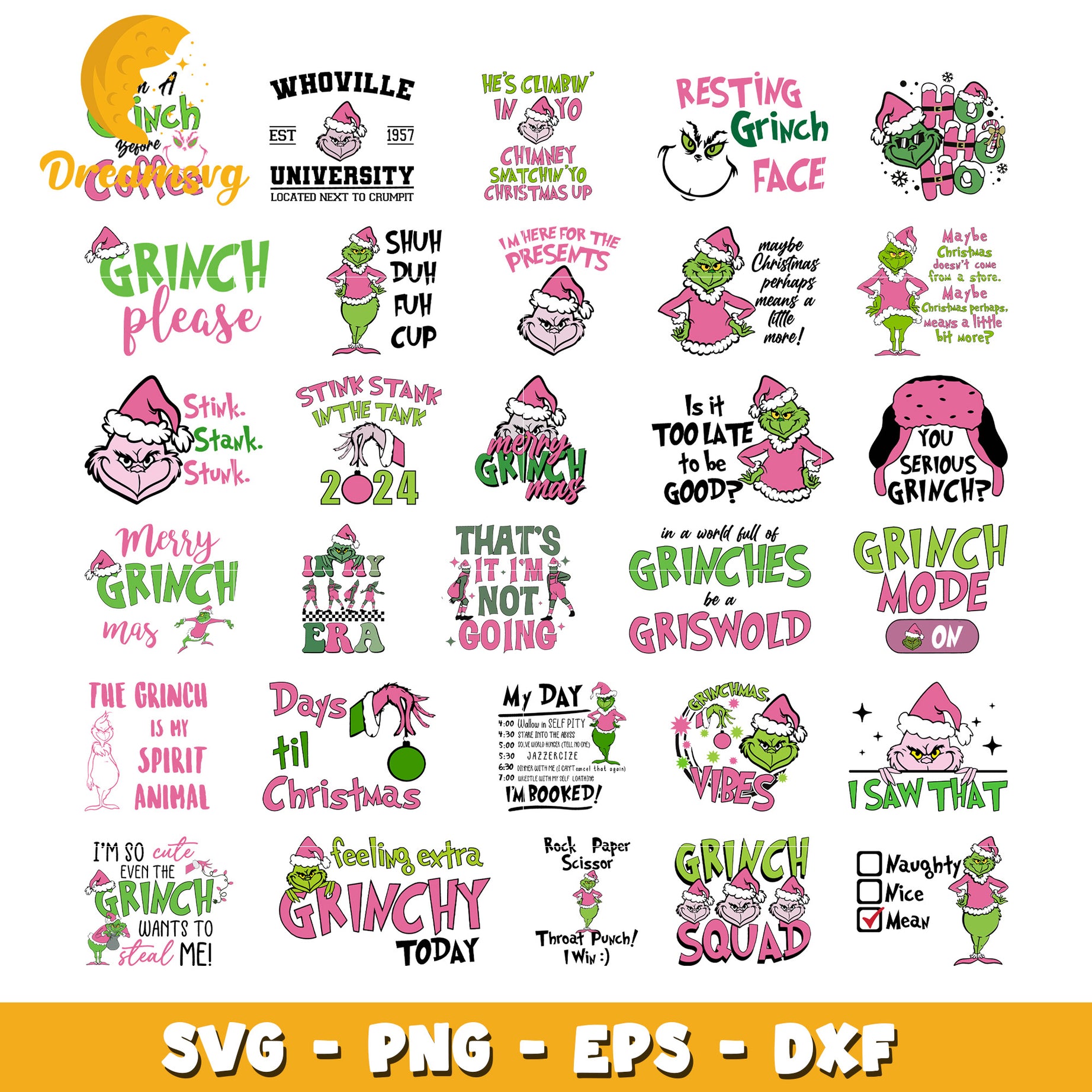 Whoville est 1957 university grinch bundle svg, merry grinchmas svg