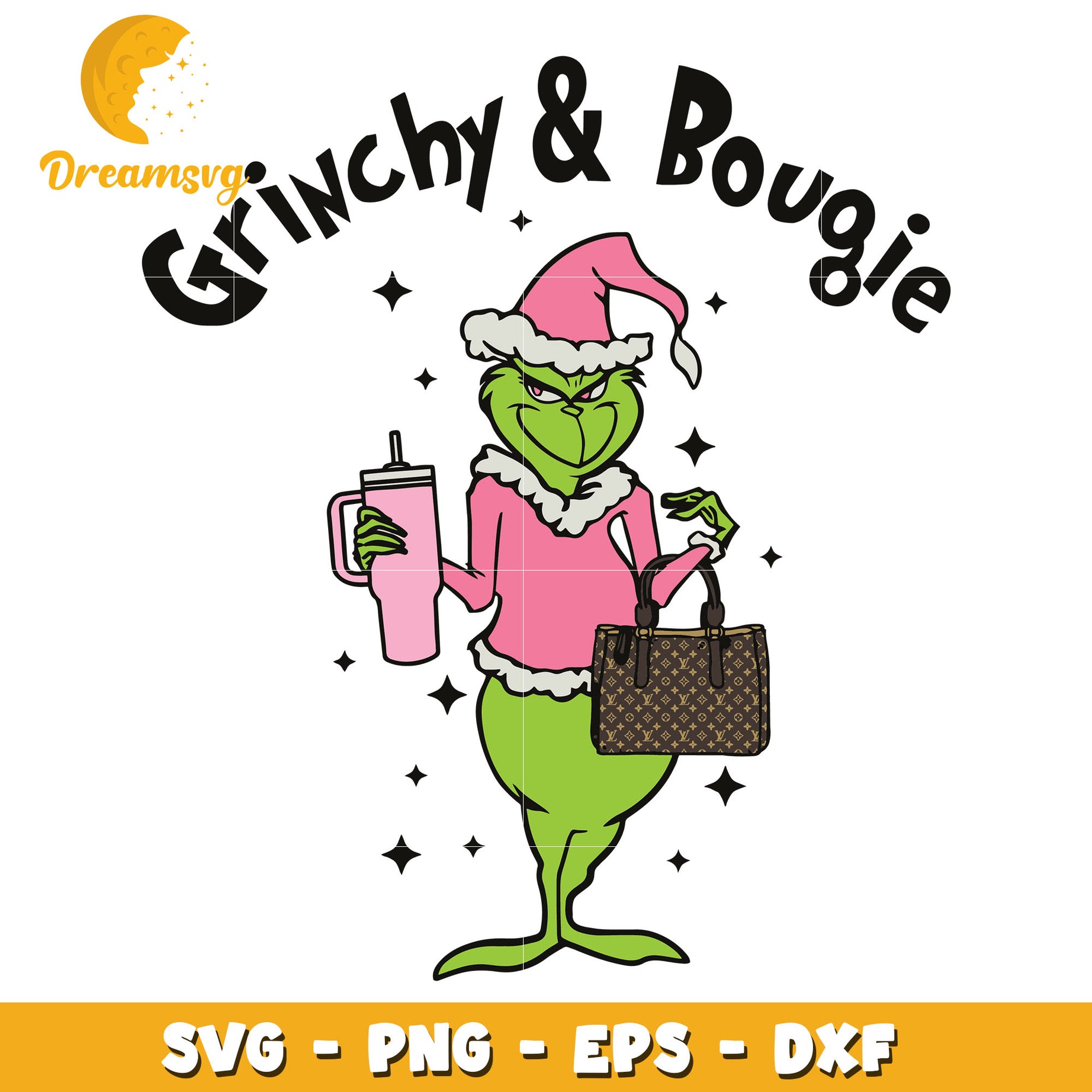 Pink Grinchy And Bougie svg, The Grinch svg, Christmas svg