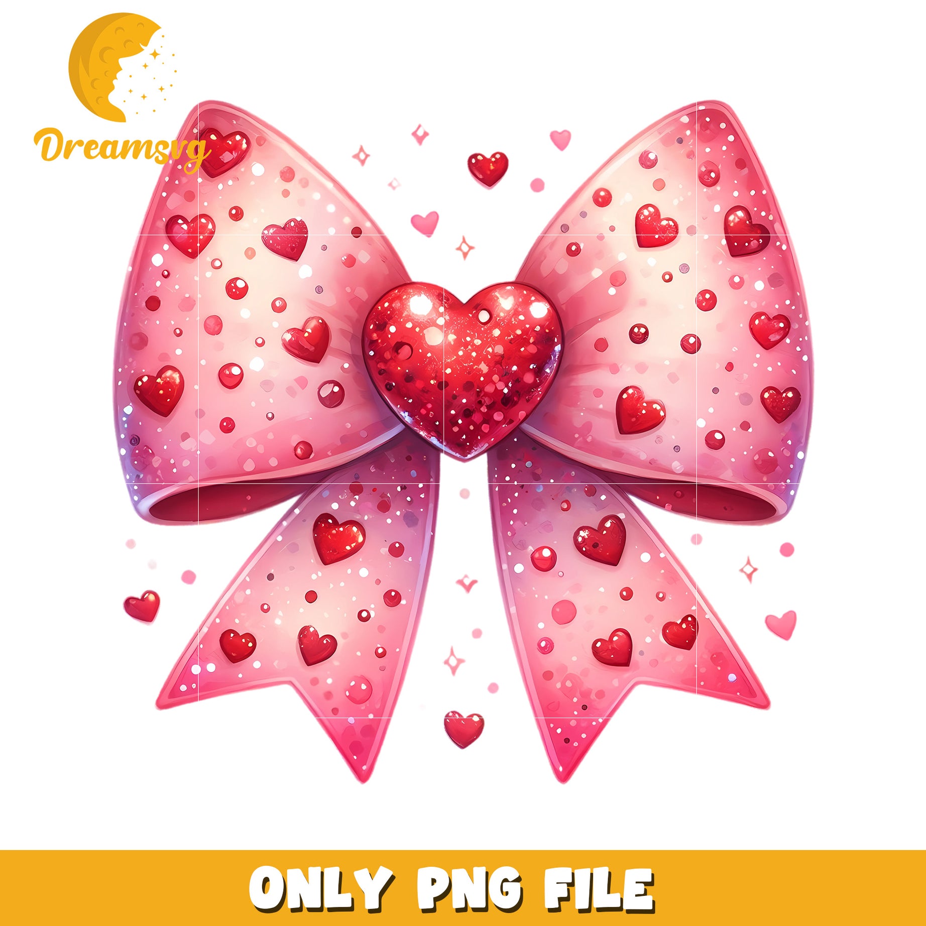 Pink Heart Bow PNG Clipart