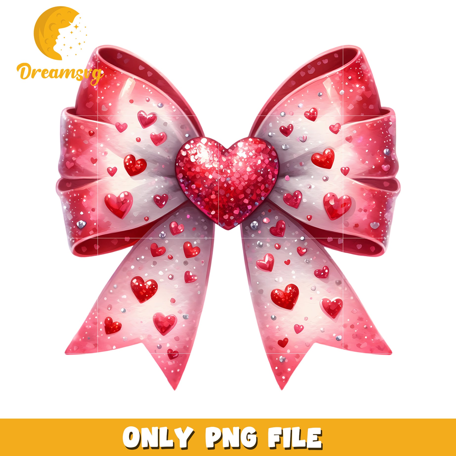 Pink Heart Bow PNG Valentine Clipart