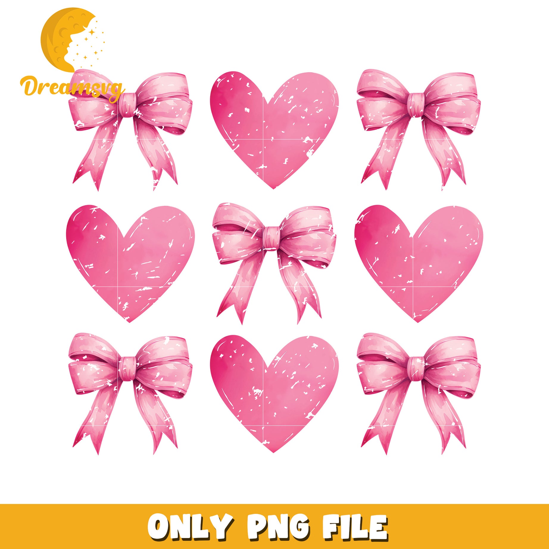 Pink Heart and Bow PNG Design for Scrapbooking Use