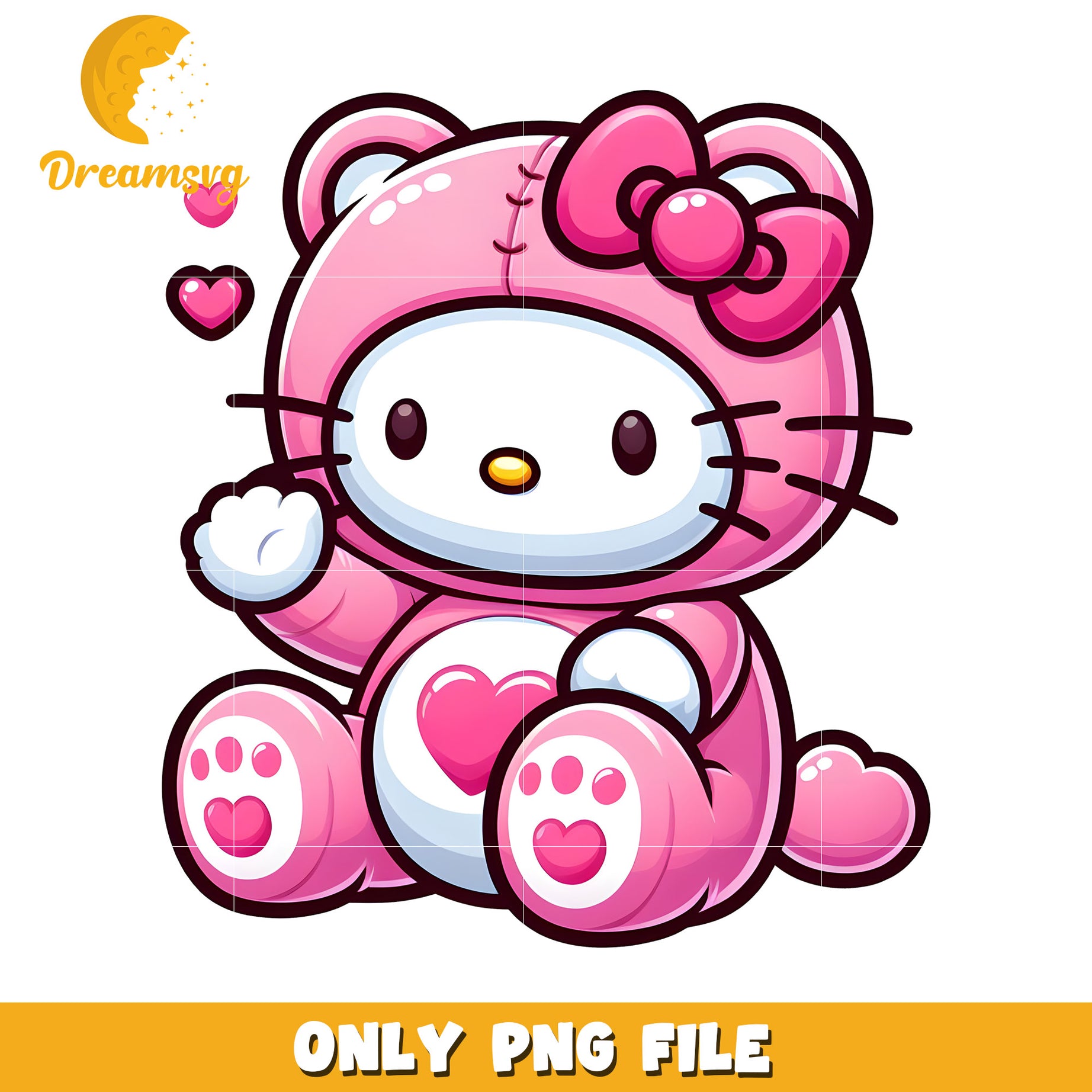 Pink Hello Kitty Bear PNG Cute Cartoon