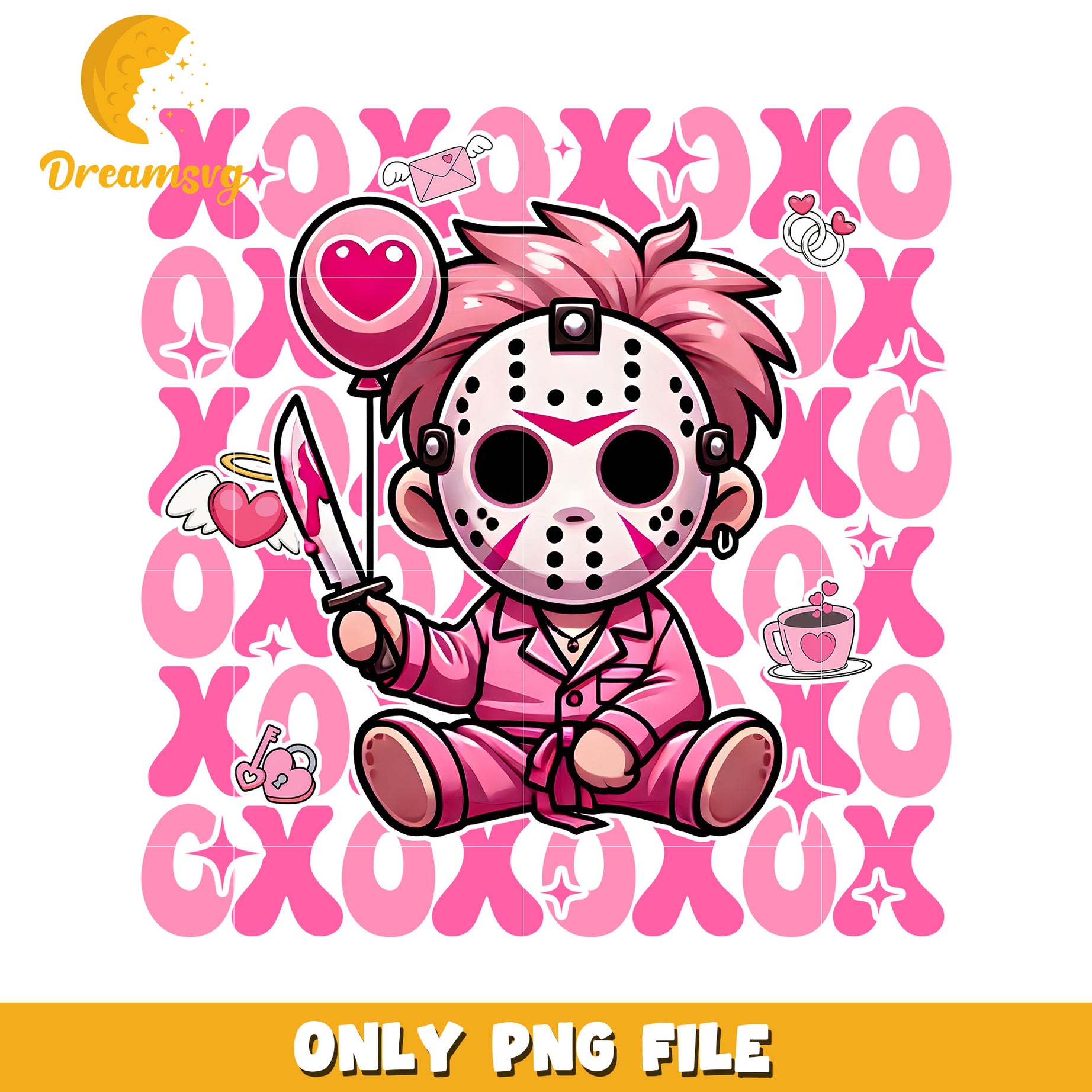 Pink Jason Voorhees Valentine PNG