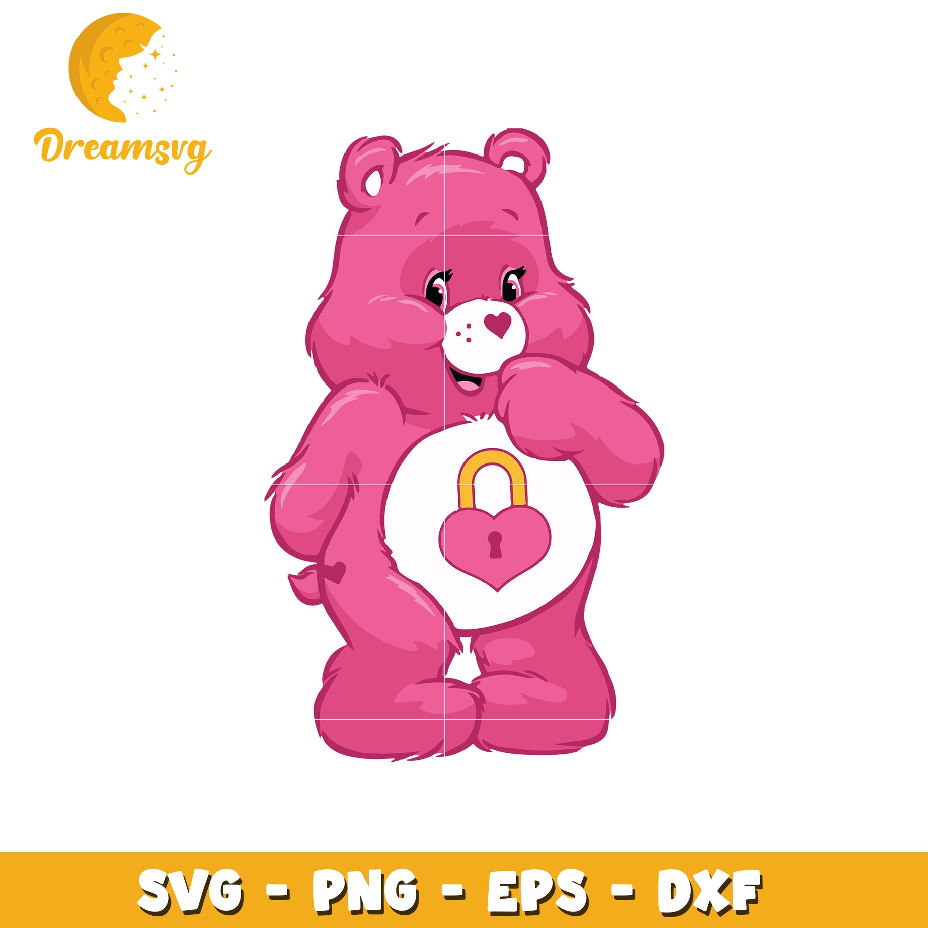 Pink Love Bear SVG PNG EPS DXF