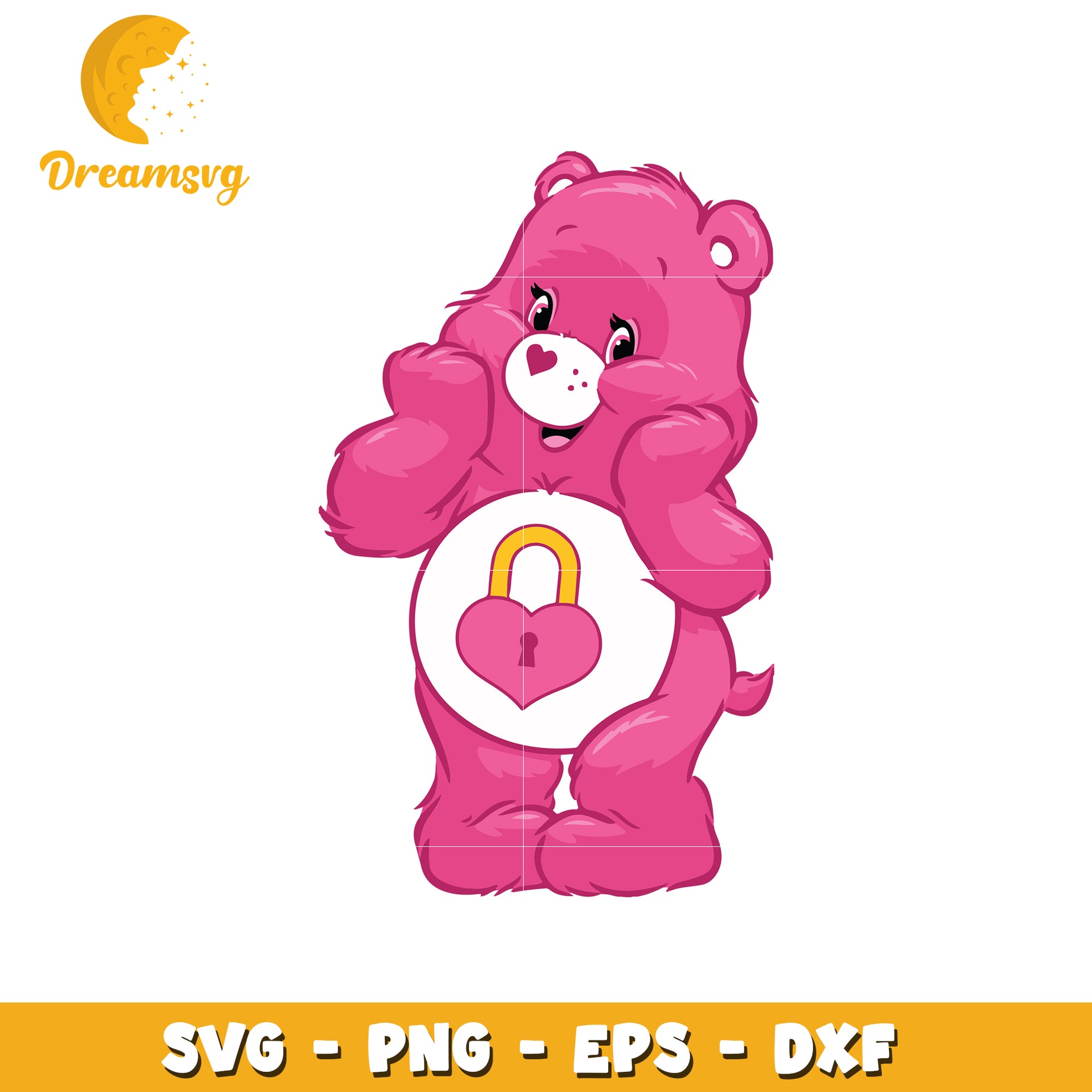 Pink Love Bear SVG PNG EPS DXF Cut File