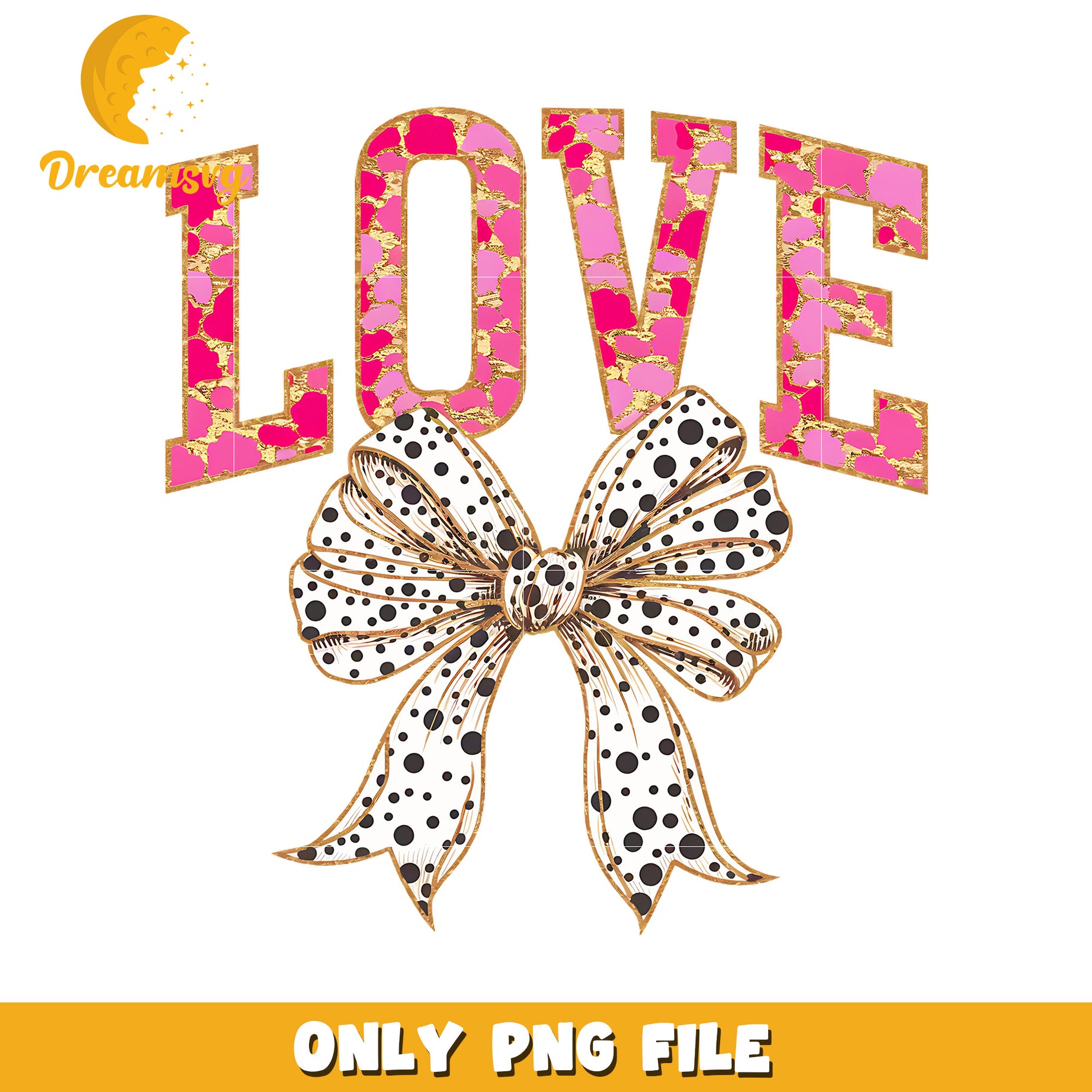 Pink Love Bow PNG Design