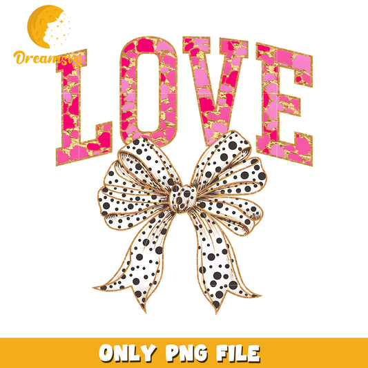 Pink Love Bow PNG Design
