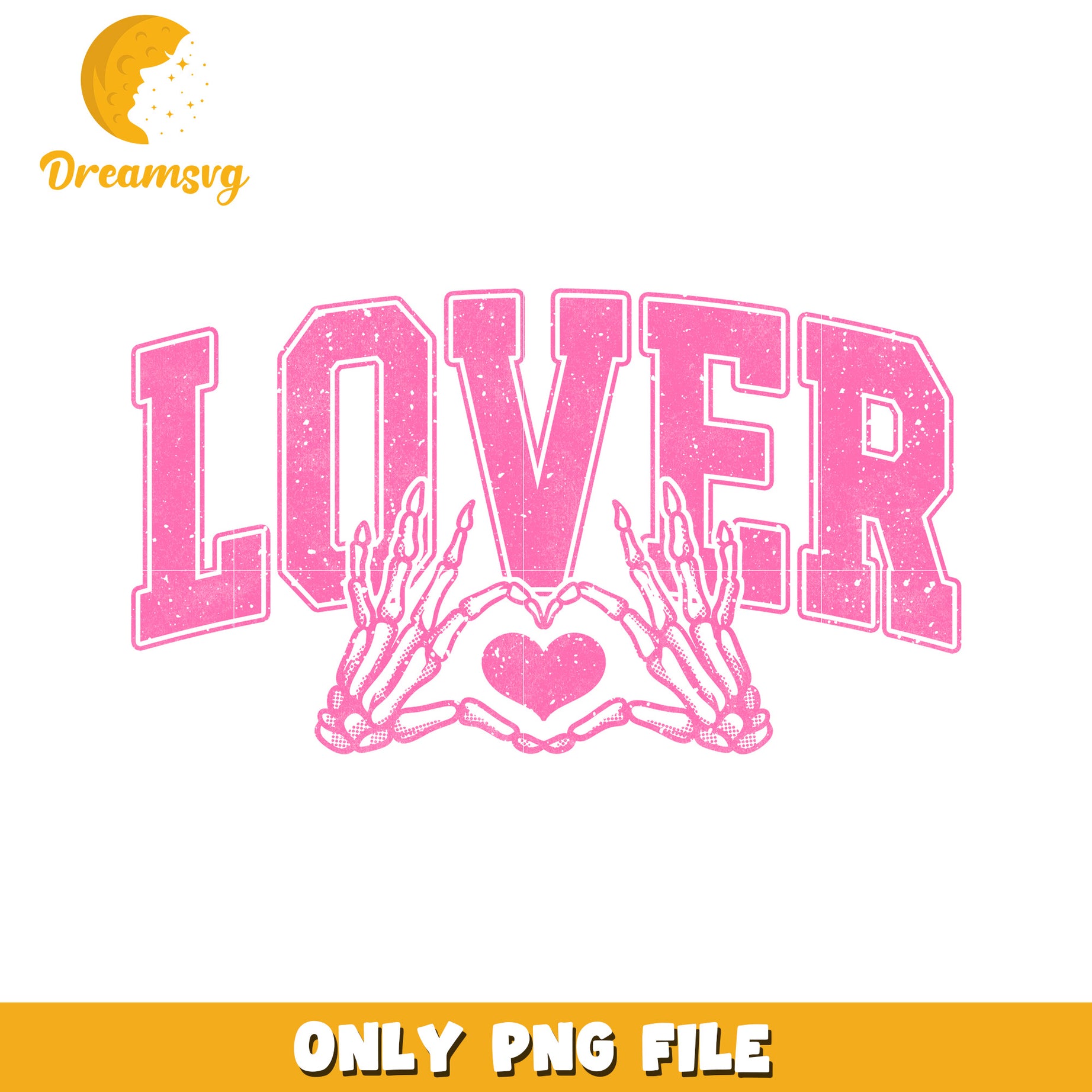 Pink Lover Skeleton Hands PNG