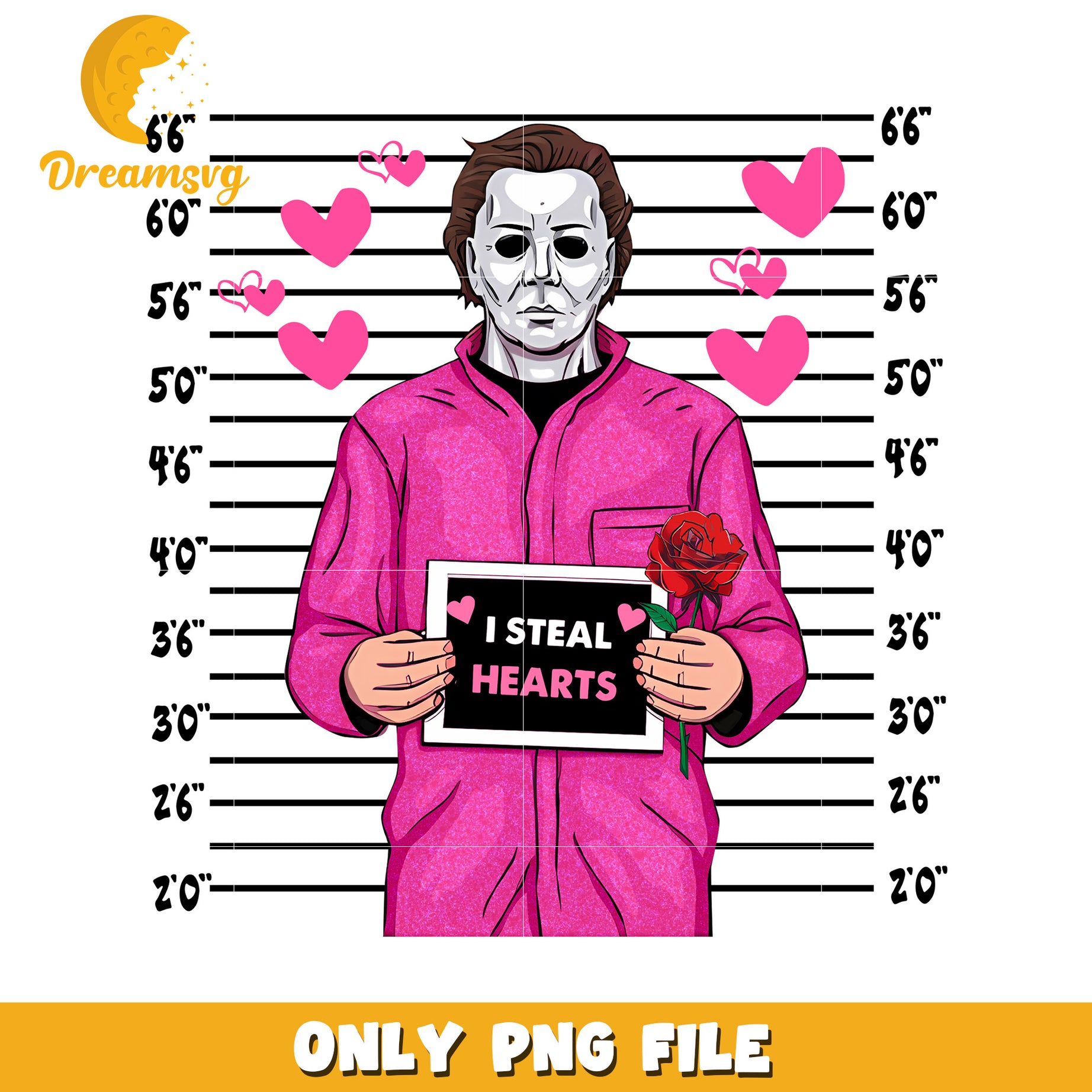 Pink Michael Myers Valentine PNG