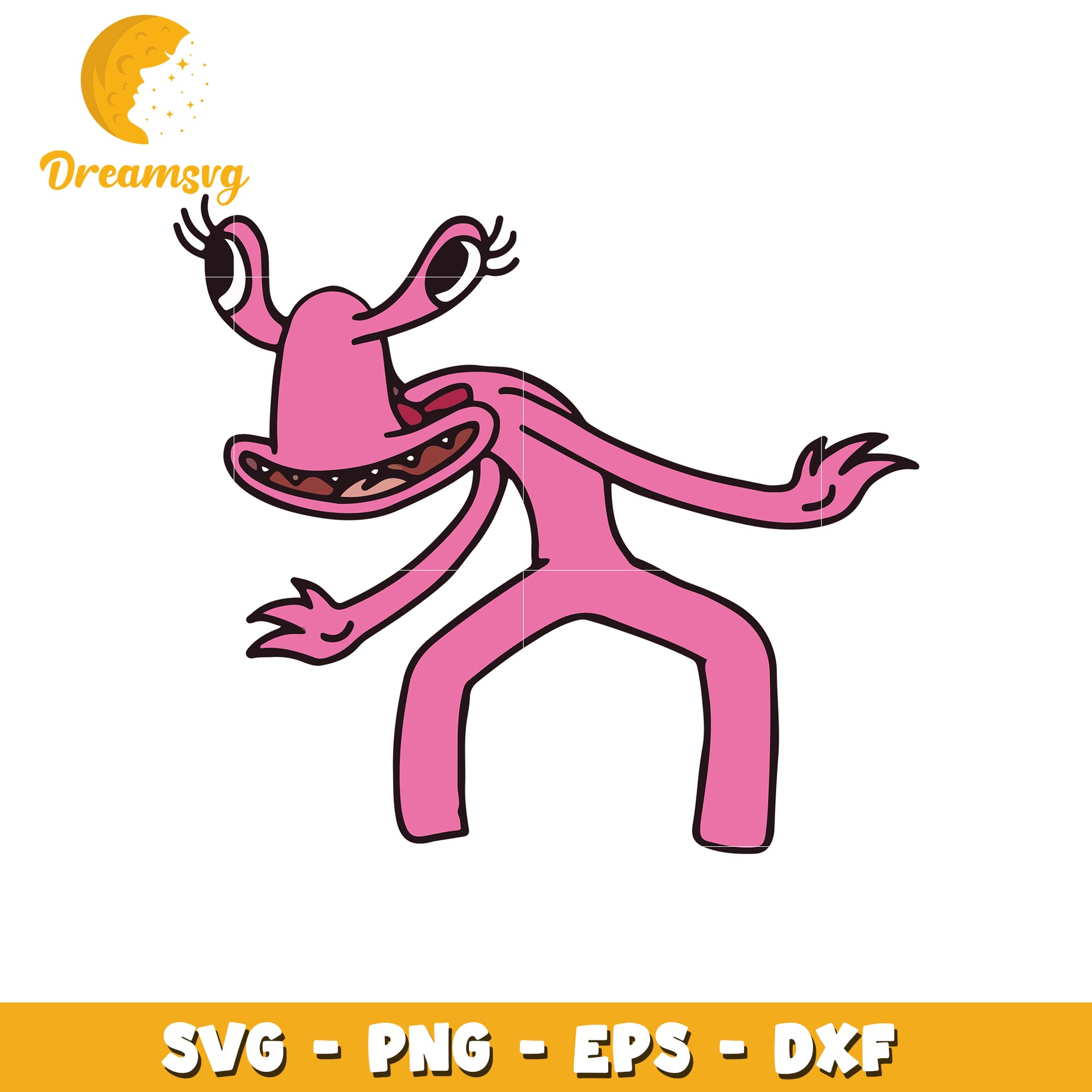 Pink Monster SVG Cut File PNG EPS DXF