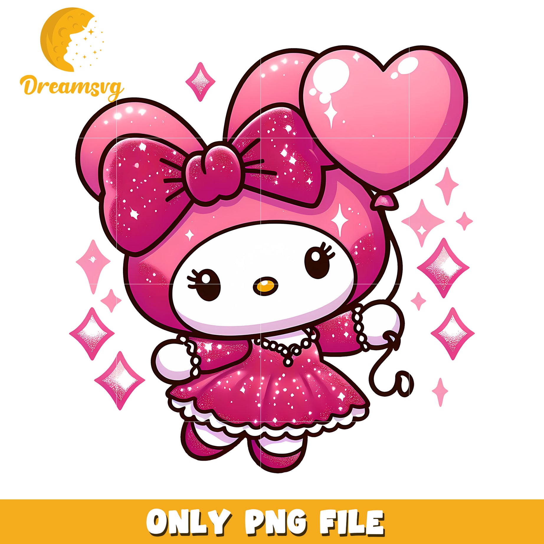 Pink My Melody PNG Glitter Dress