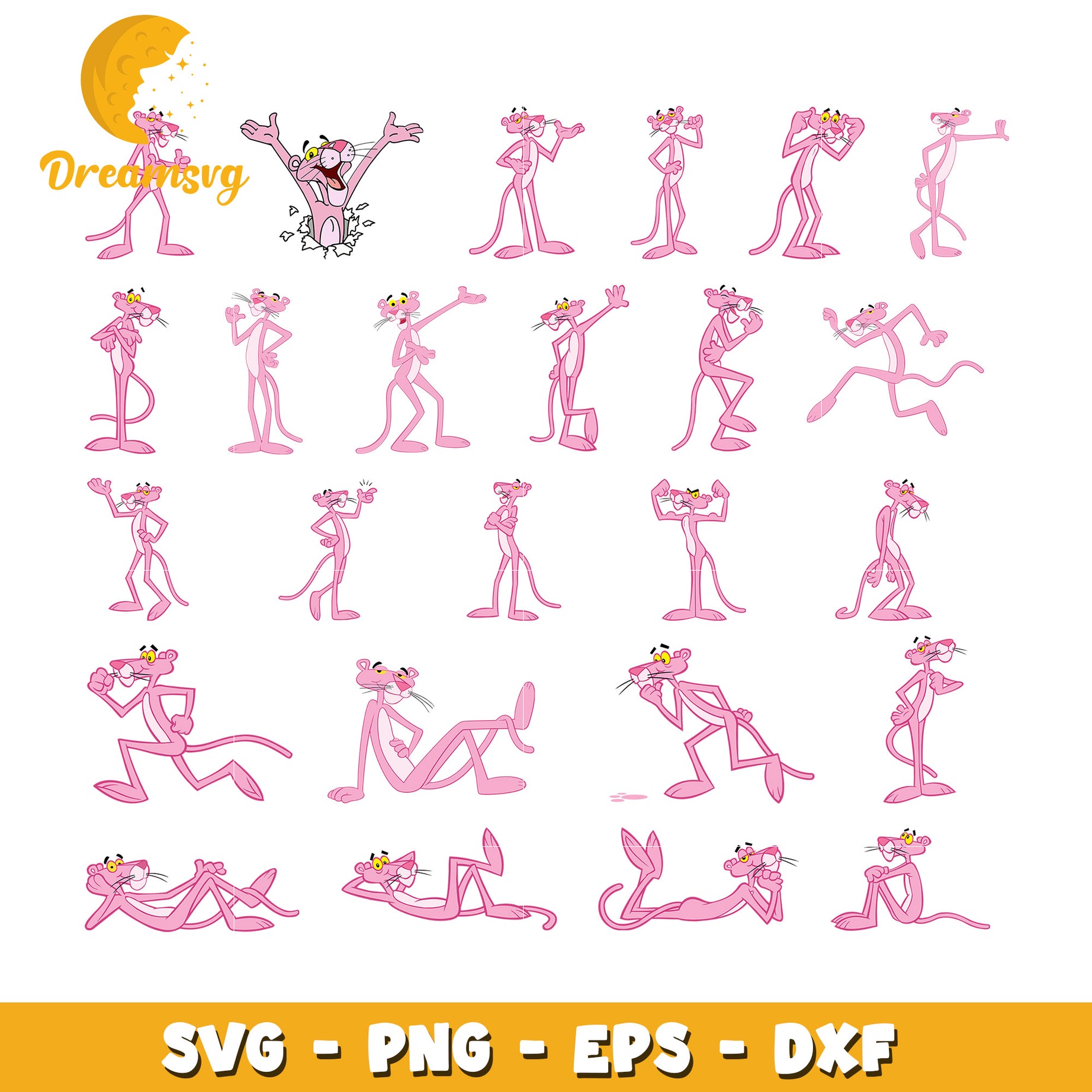 The Pink Panther character bundle svg, Pink Pantherv funny svg