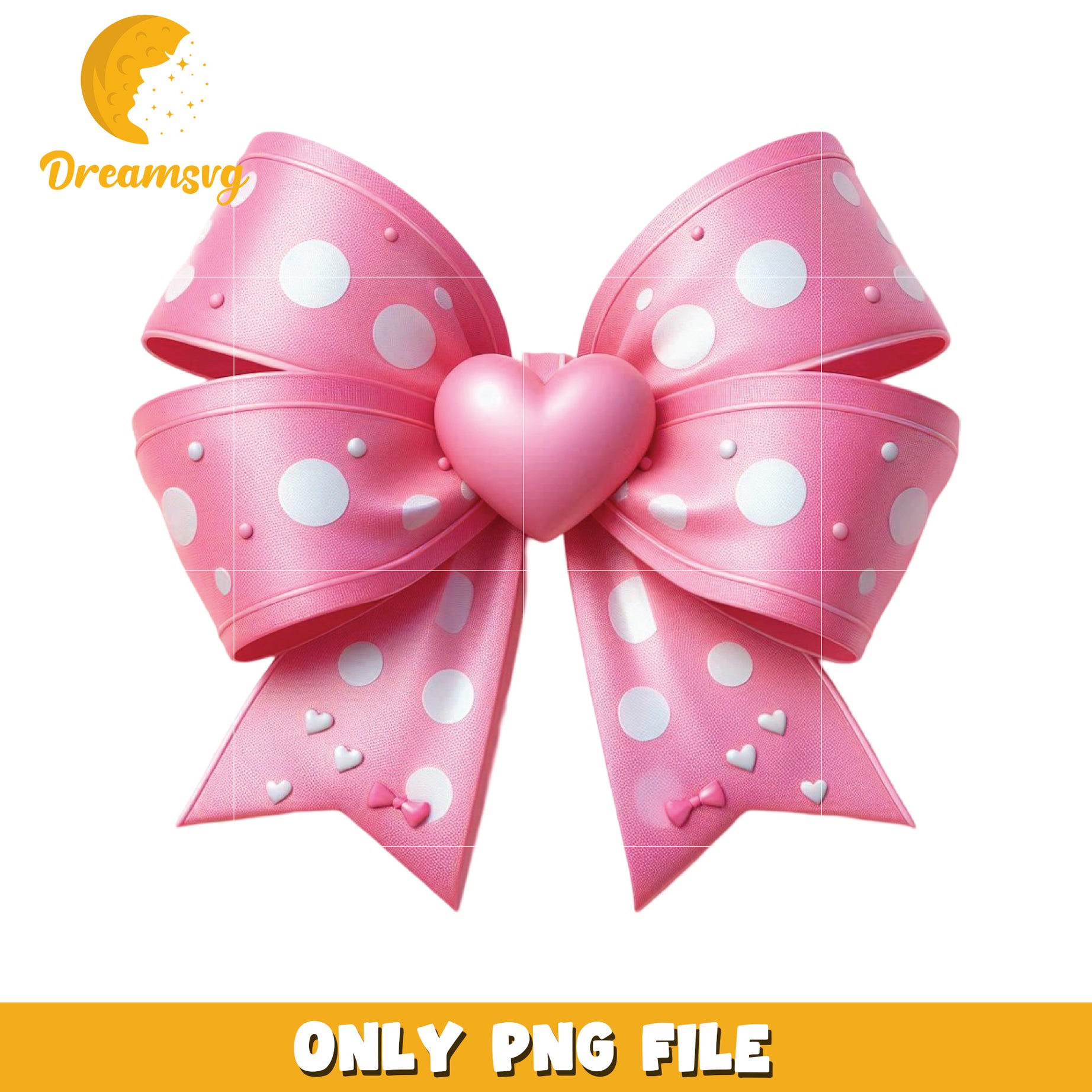 Pink Polka Dot Bow PNG – DreamSVG Store