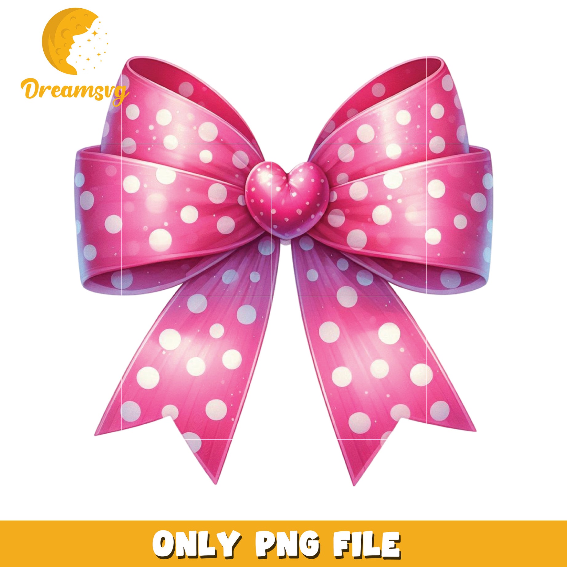 Pink Polka Dot Bow PNG Graphic for Creative Projects