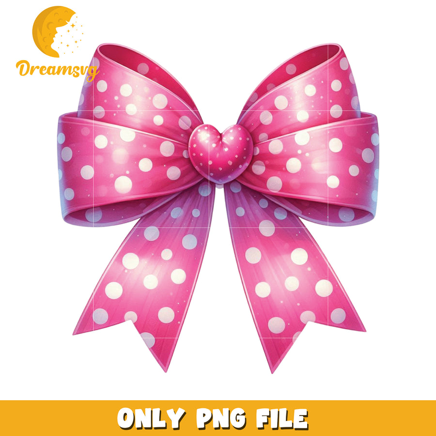 Pink Polka Dot Bow PNG Graphic for Creative Projects