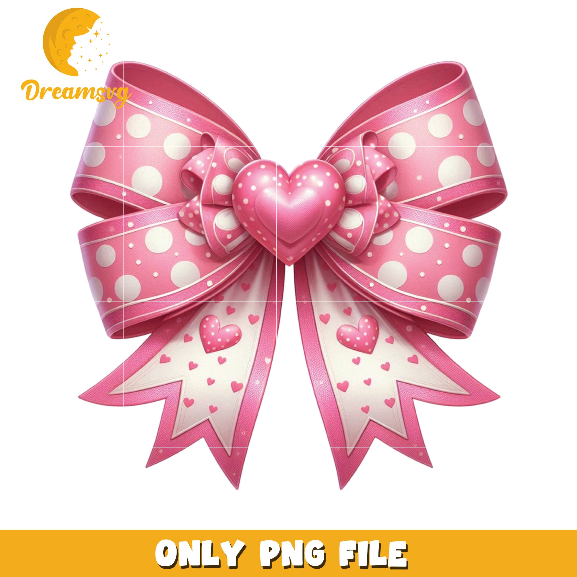 Pink Polka Dot Bow PNG Image
