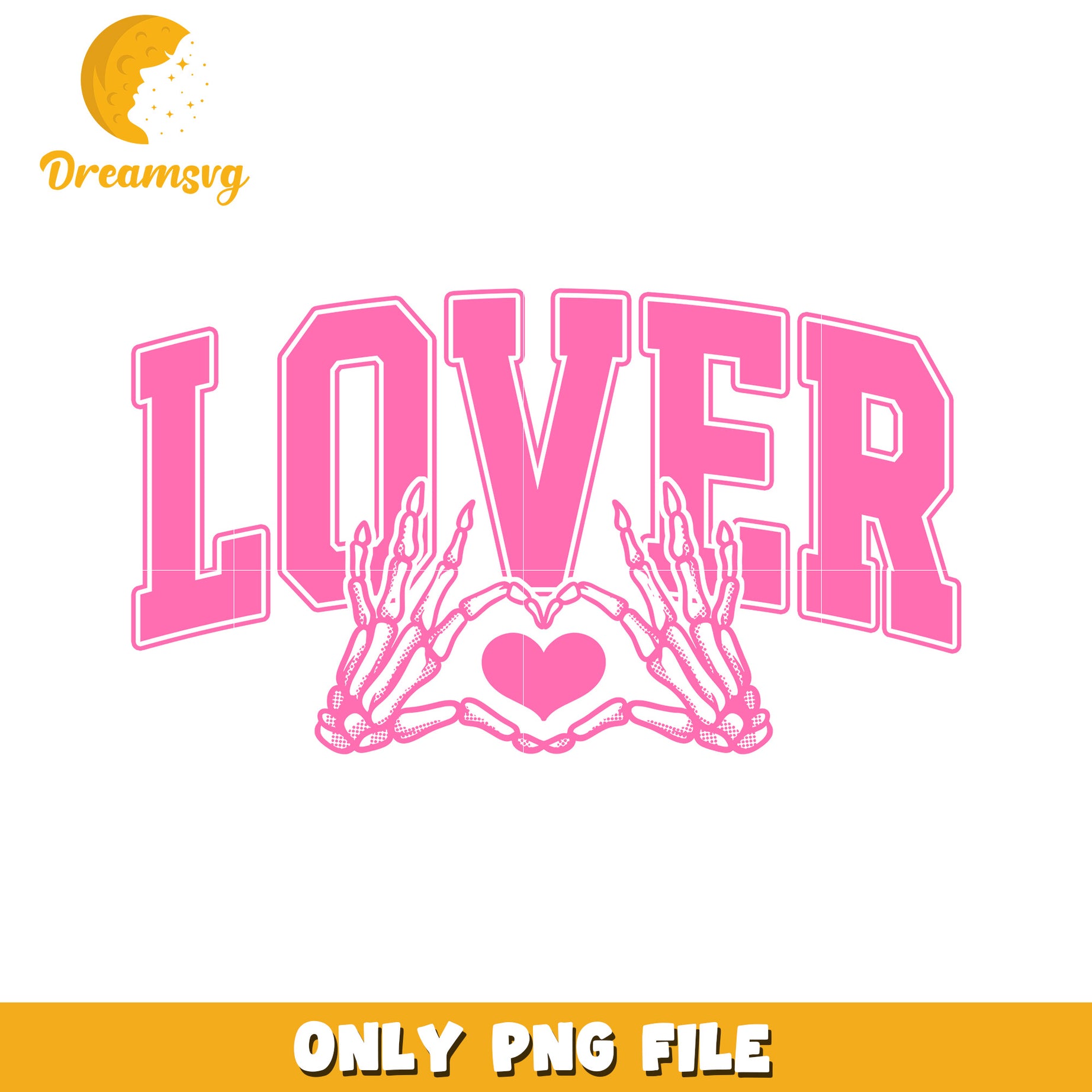 Pink Skeleton Lover Design PNG for Creative Projects