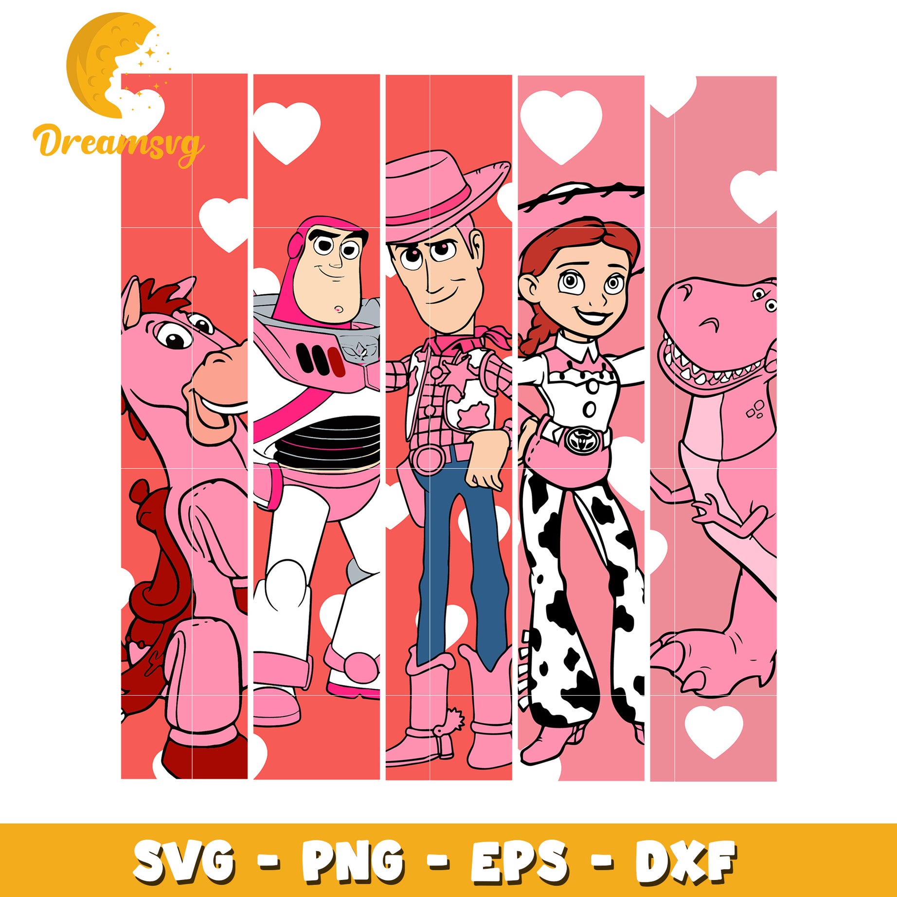 Pink Toy Story Valentines SVG Cut Files