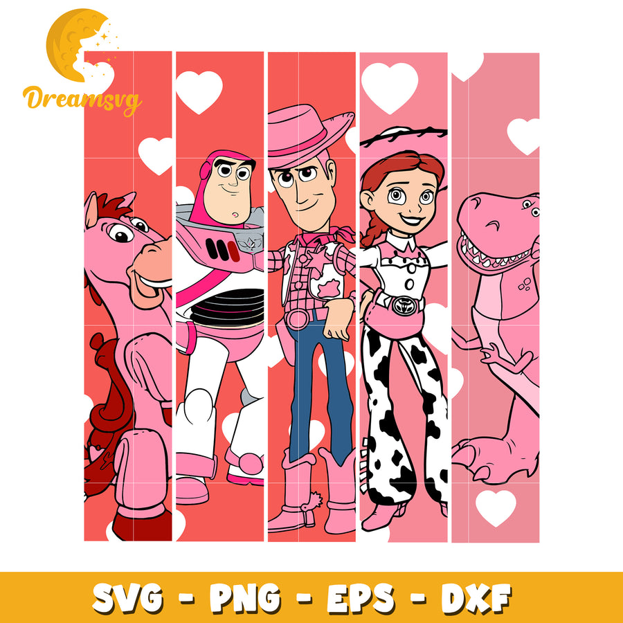 Pink Toy Story Valentines SVG Cut Files