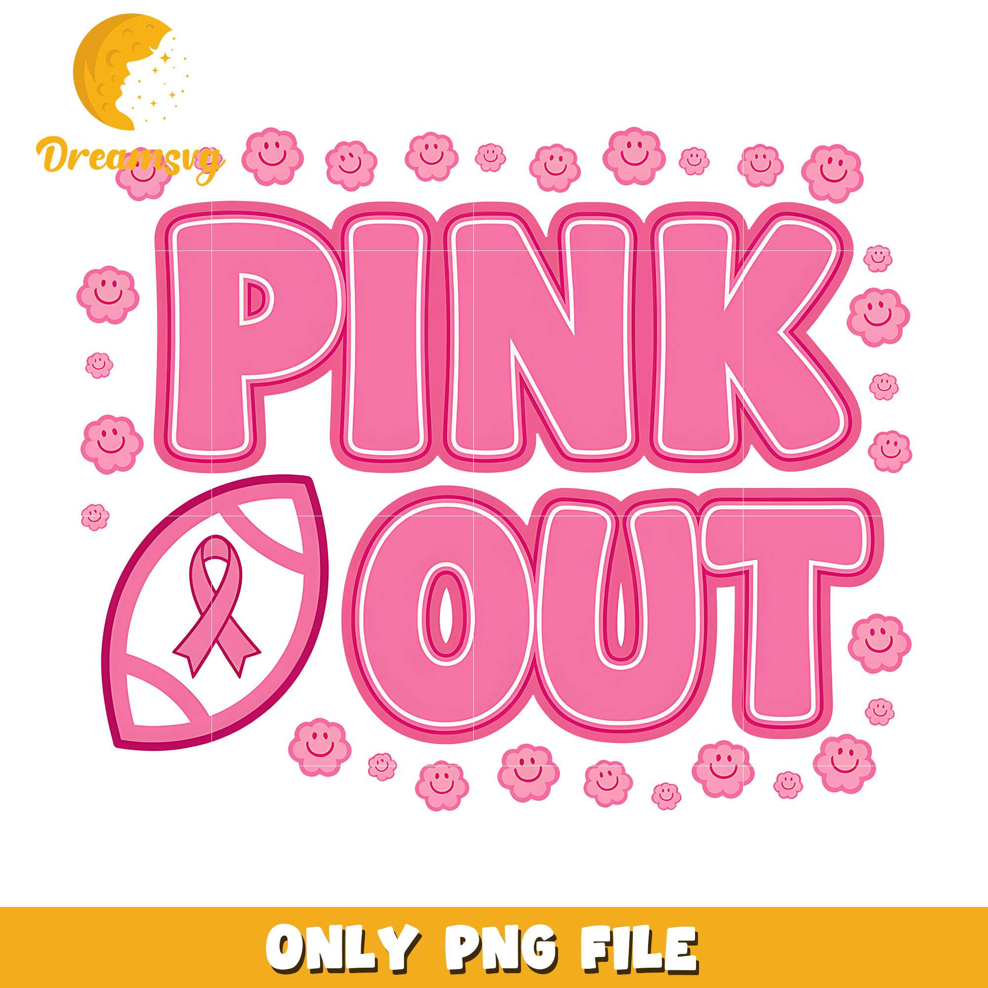 Pink out rugby football png, rugby football png, christmas png