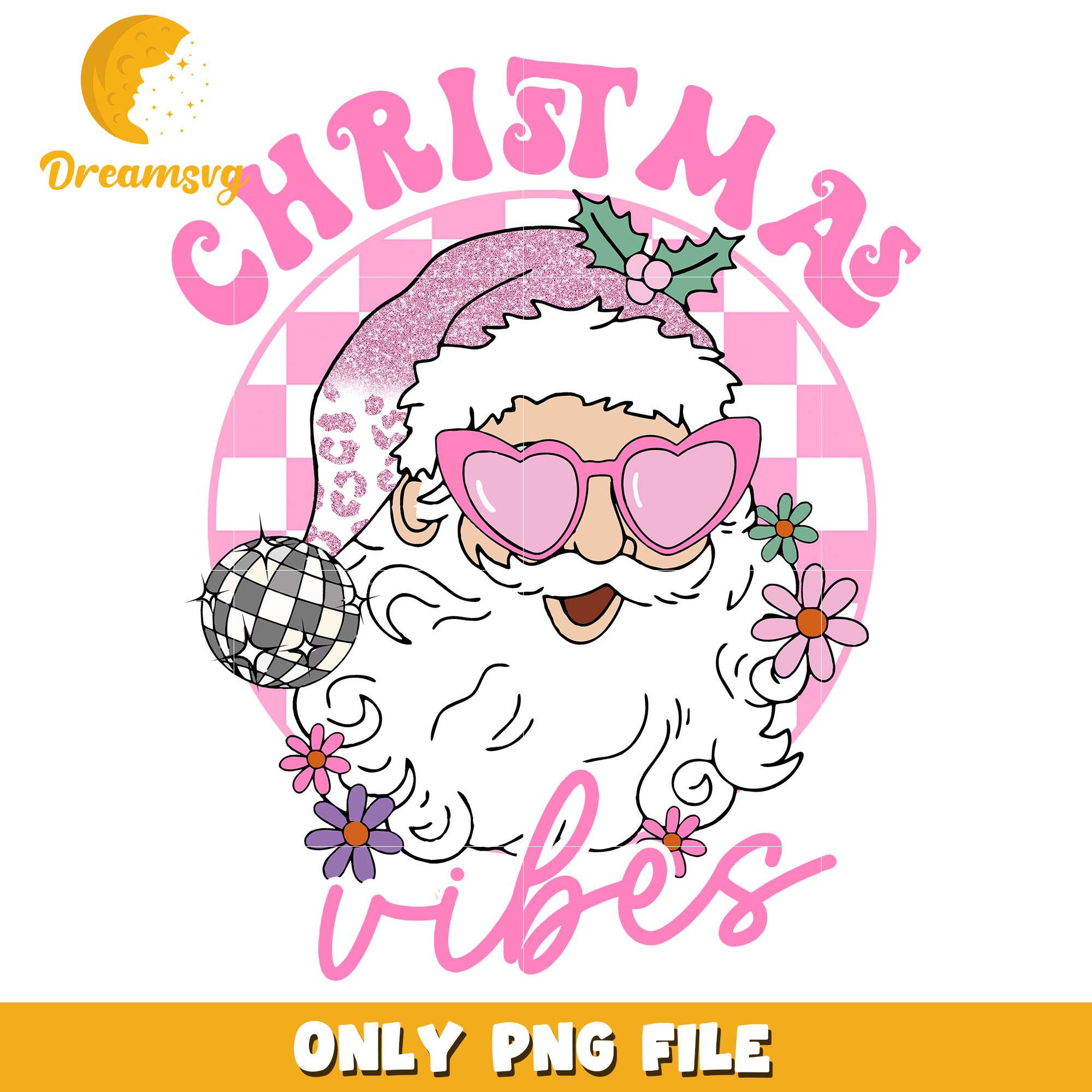 Pink santa claus chritmas vibes png, santa claus png, christmas png