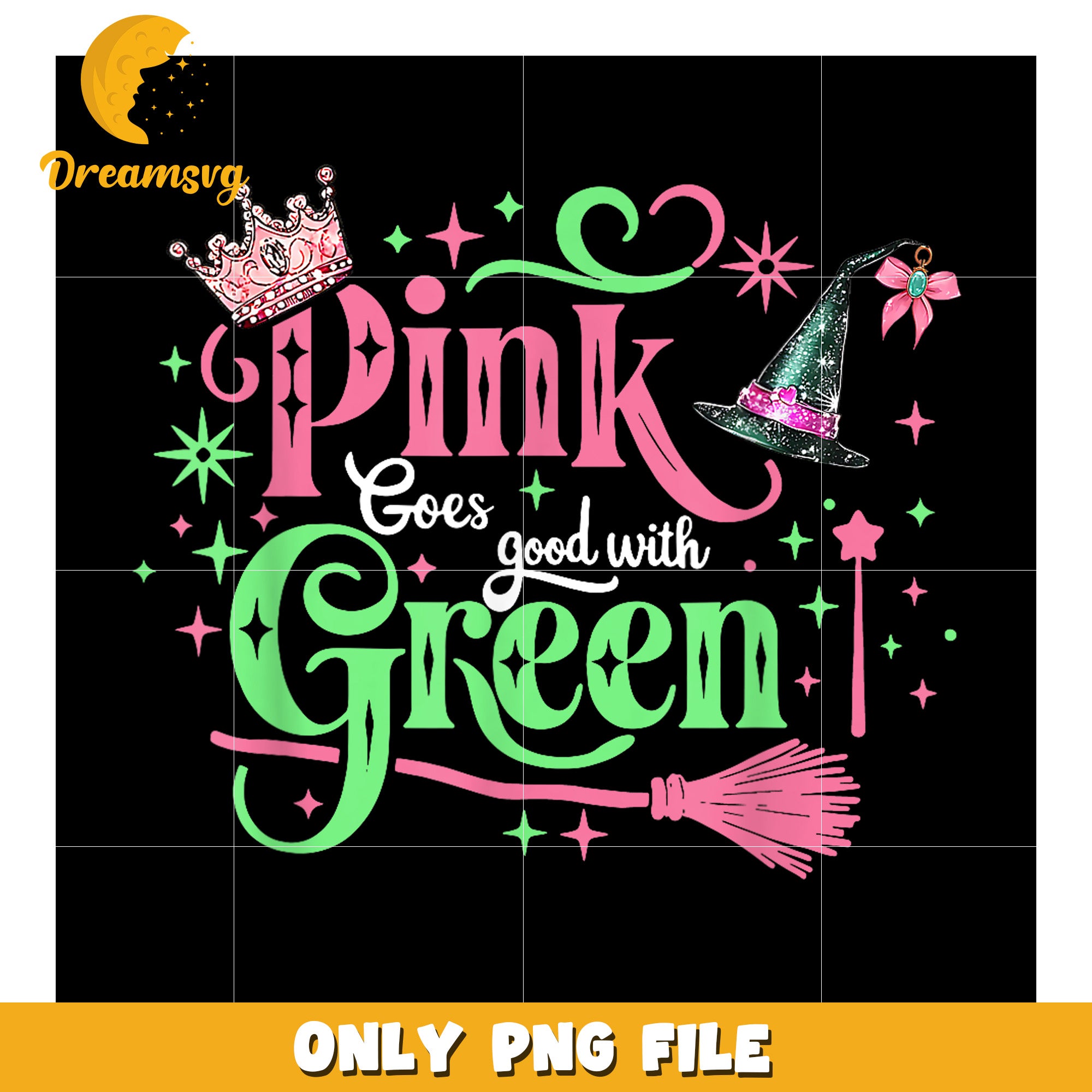 Pink and green png, wicked friends png, movie hype png