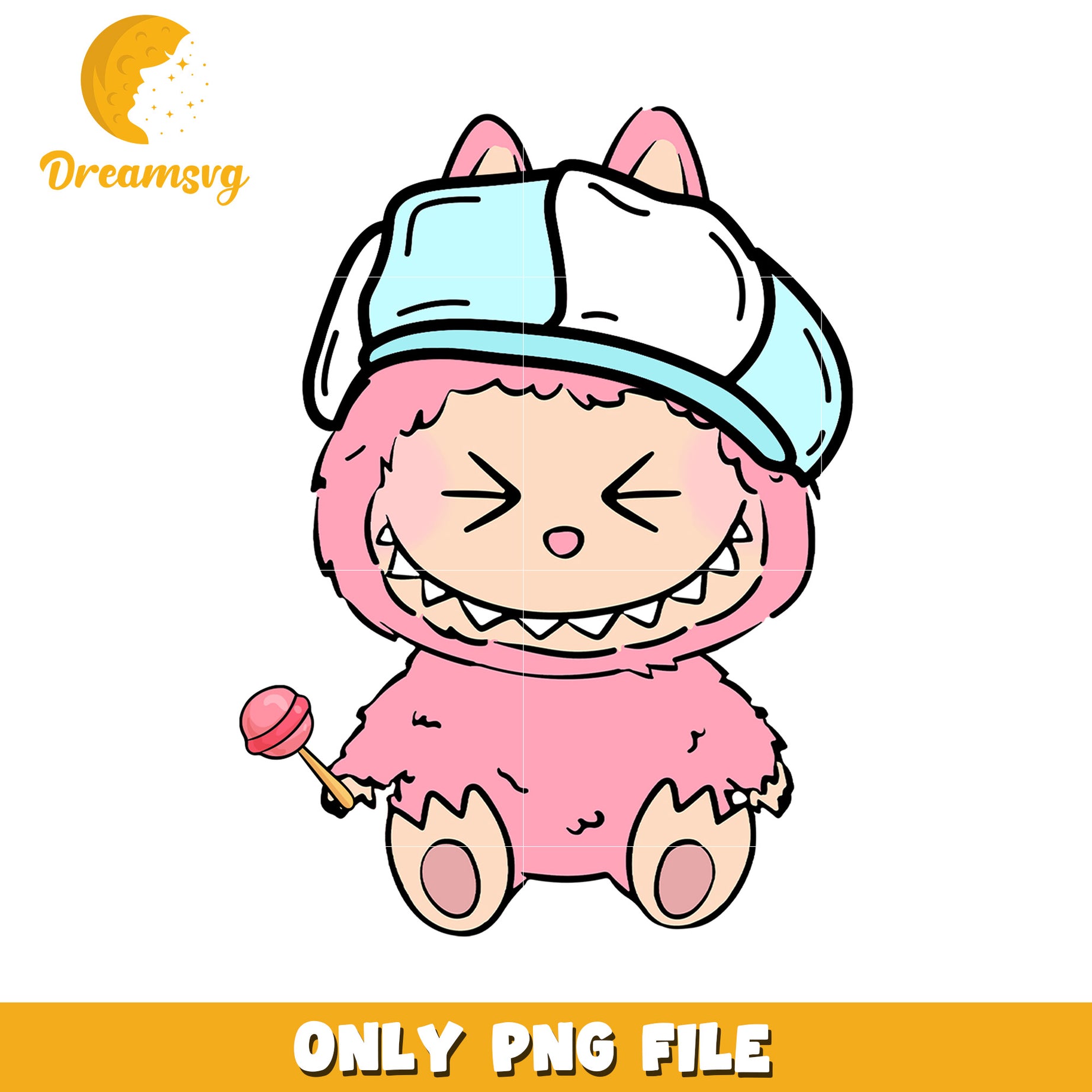 Pink artist albubu png, cute labubu​ png, labubu cartoon​ png
