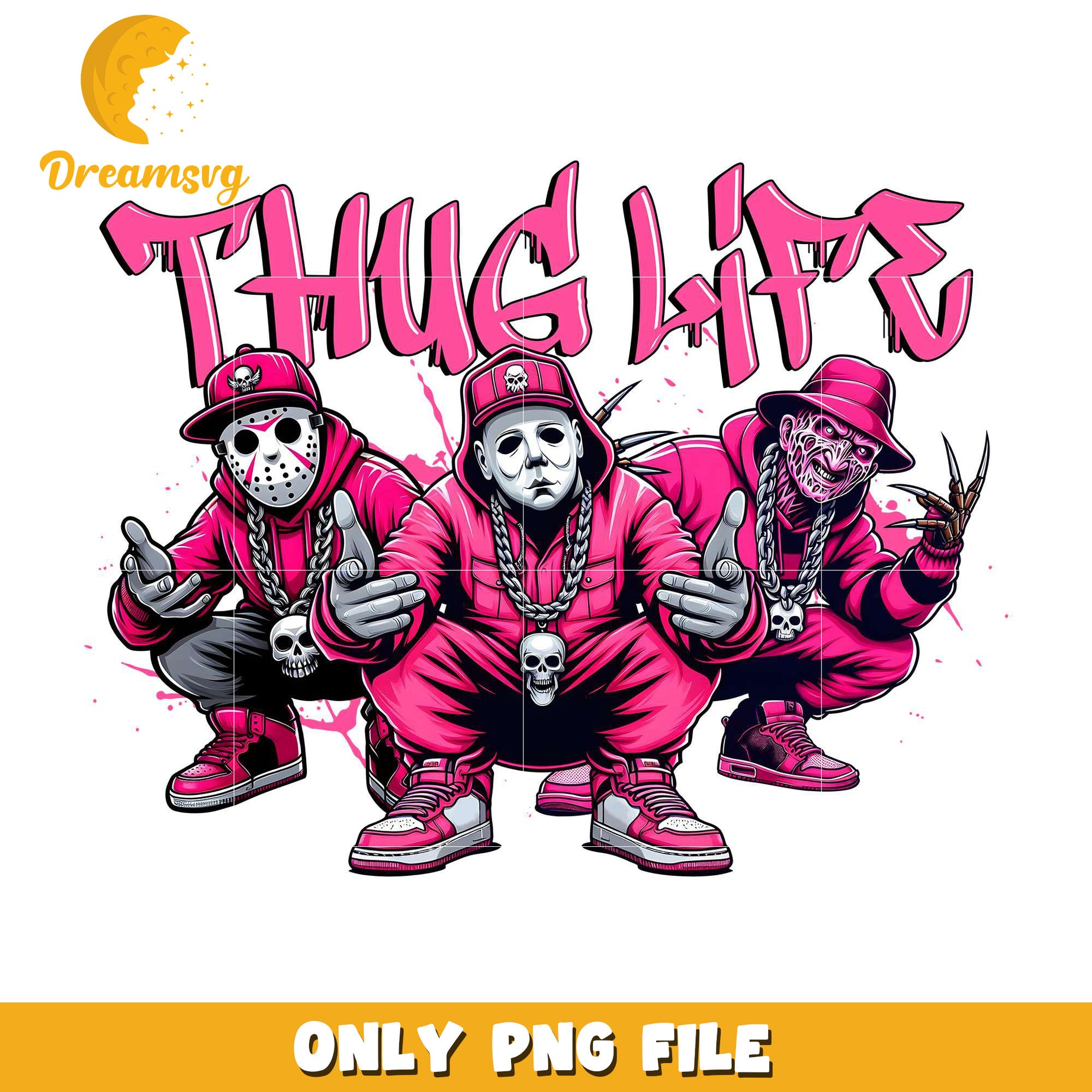 Pink costumes killers thug life png, halloween games​​ png, halloween cookies​ png