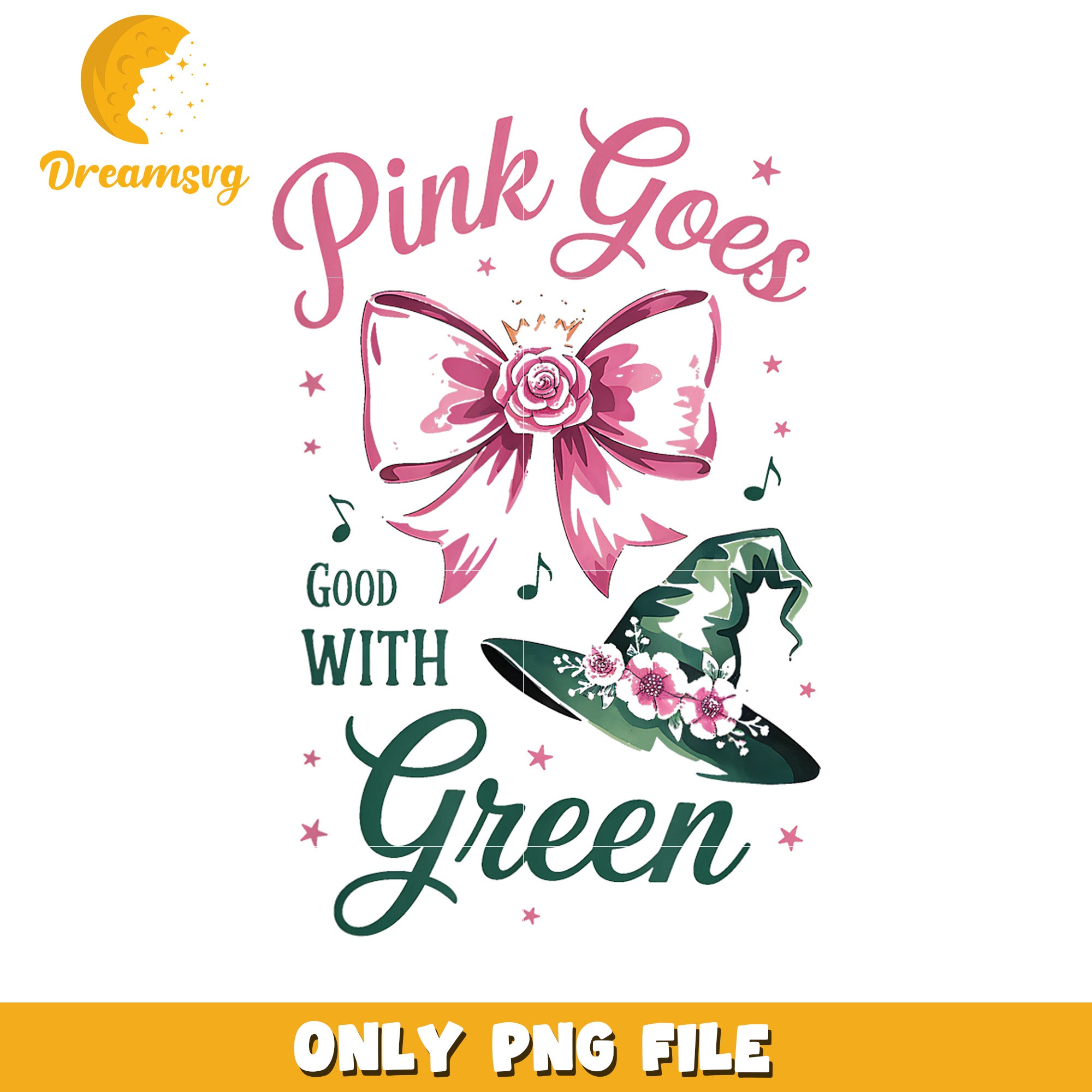 Pink goes with green png, wicked friends png, movie hype png