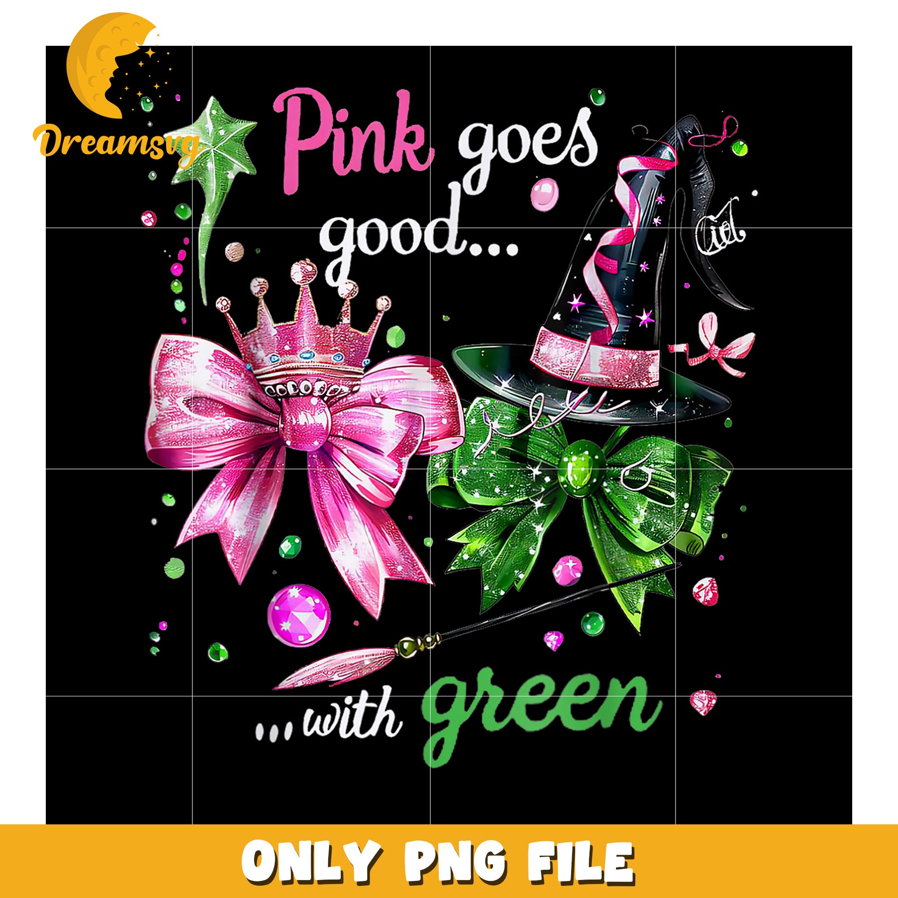 Pink go with green png, wicked​ 2024 png, wicked emerald city png