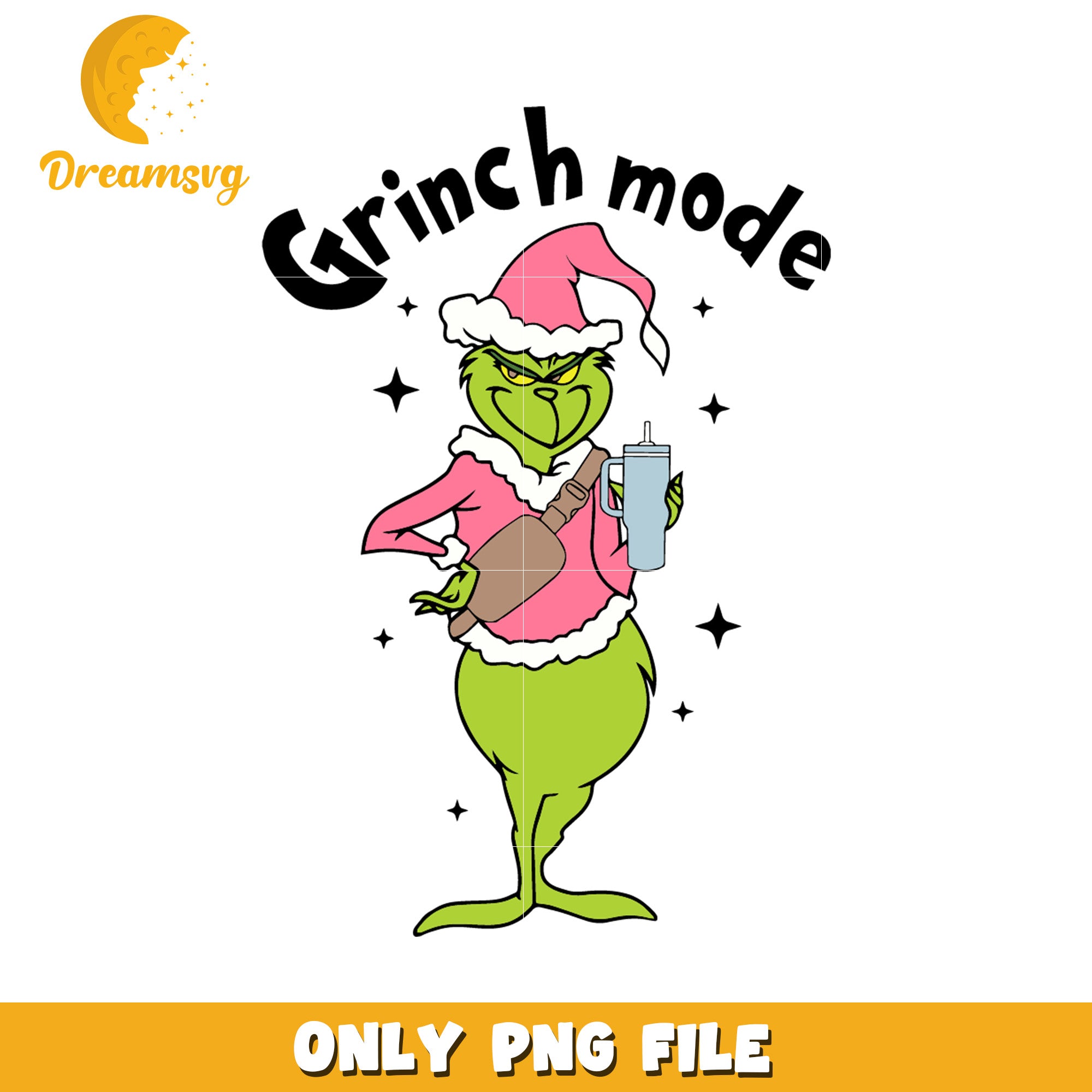 Pink grinch mode png, spirit christmas png, grinchy png