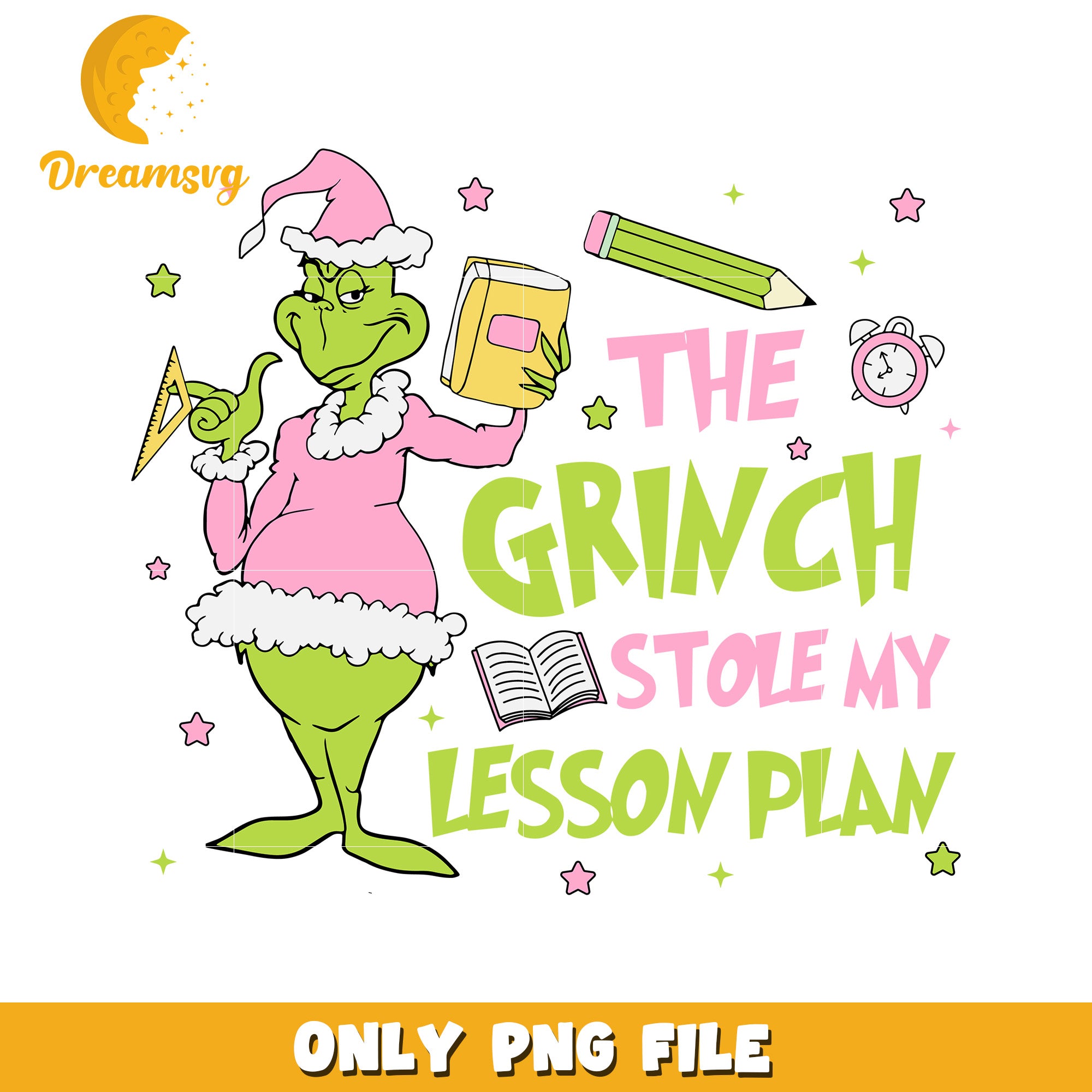 Pink grinch stole my lesson plan png, grinch designs png, christmas cartoon png