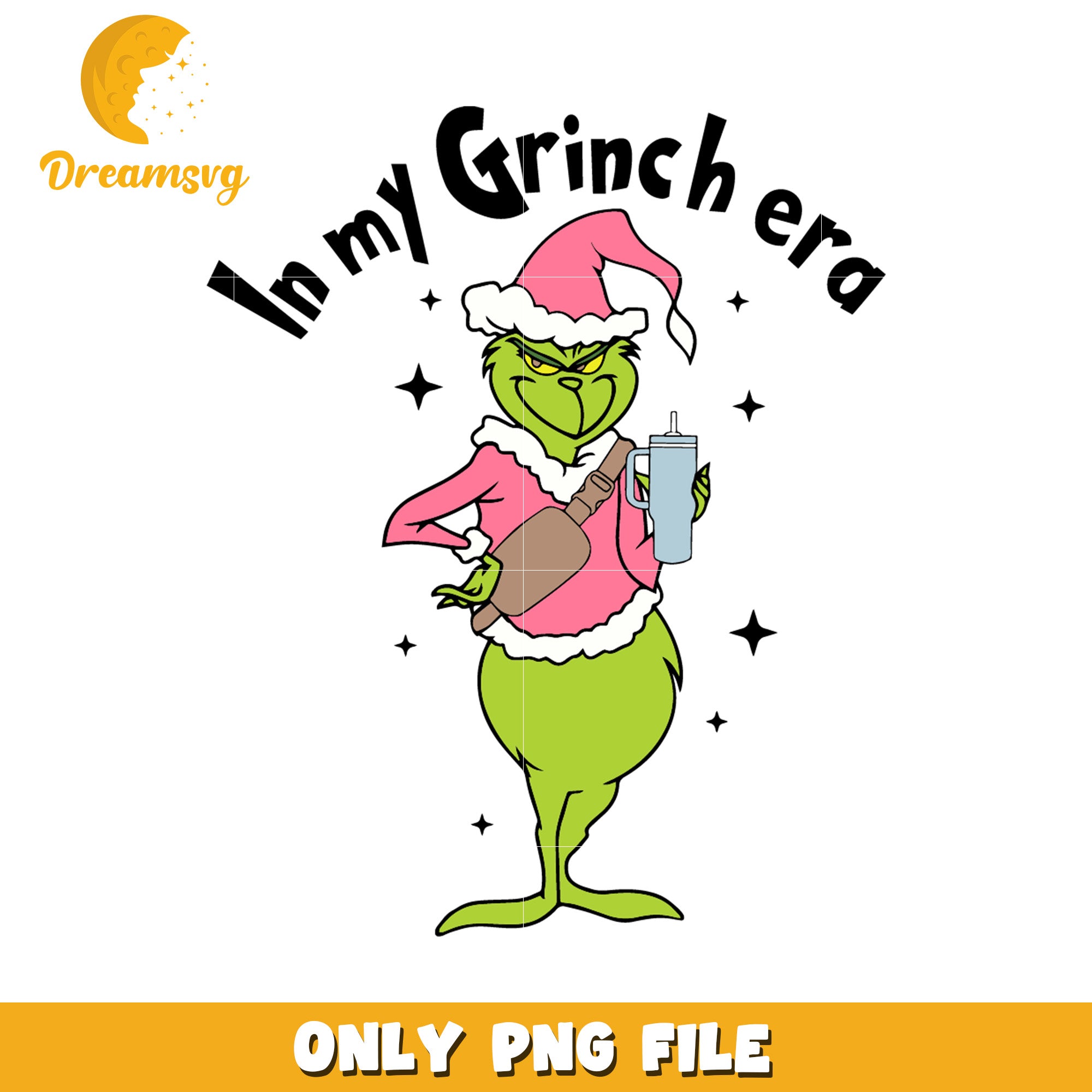 Pink in my grinch era png, grinchy png, spirit christmas png