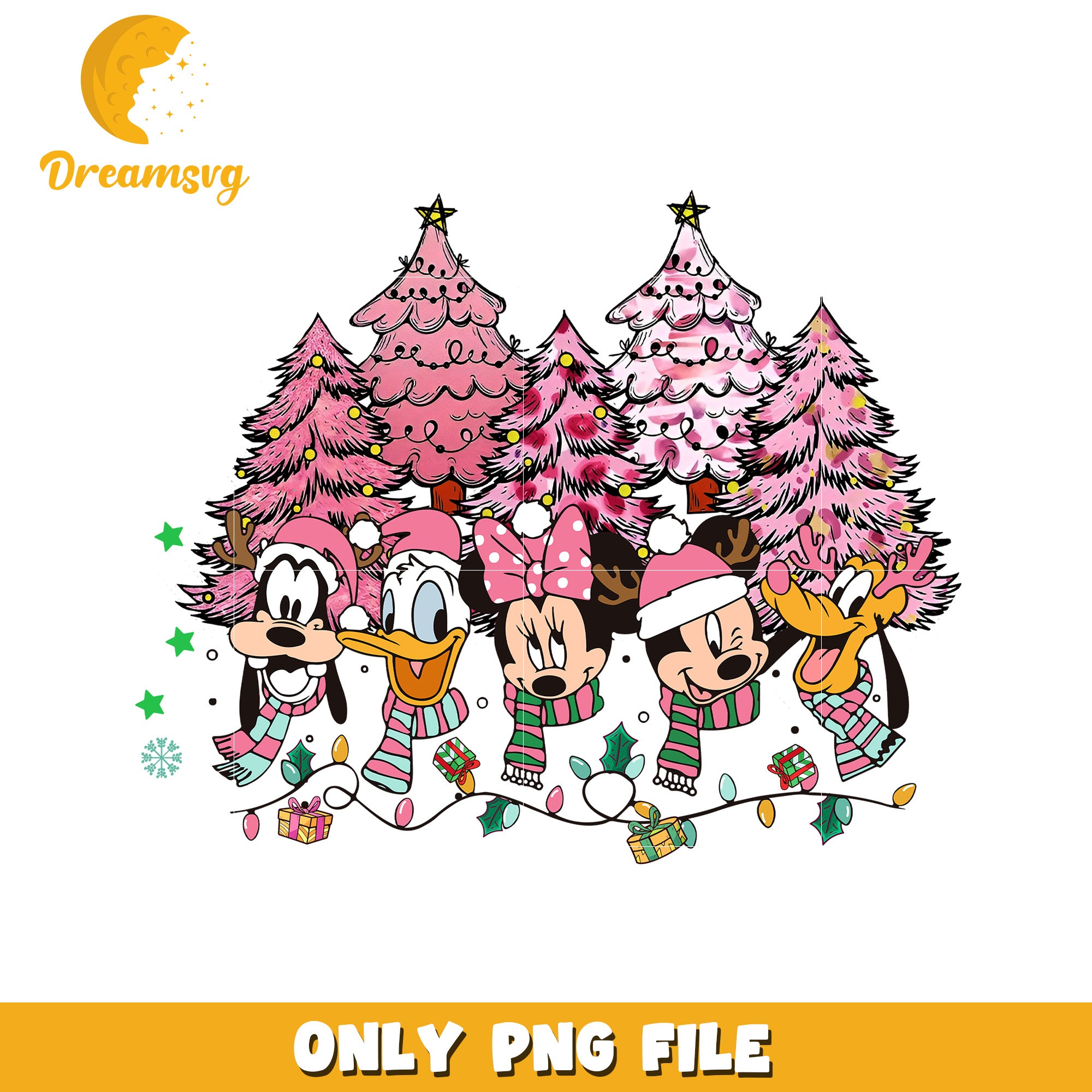 Pinkk christmas png, disney joy png, christmas vibes png