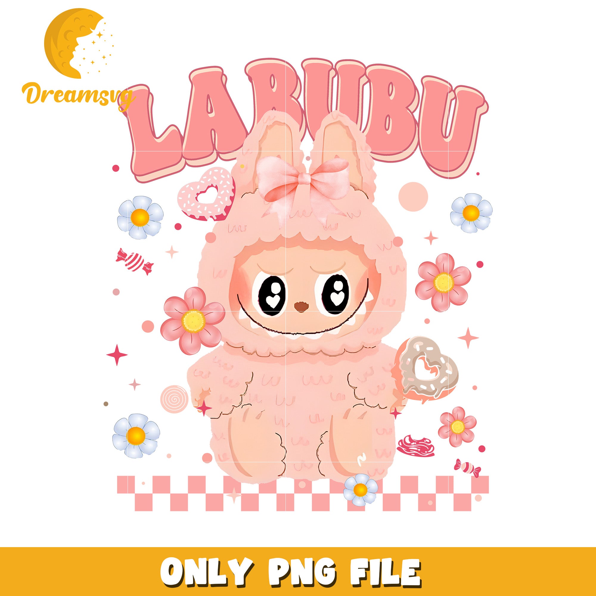 Labubu Pink Gradient Pink labubu cute design png, labubu keychain png, labubu dolls png ...