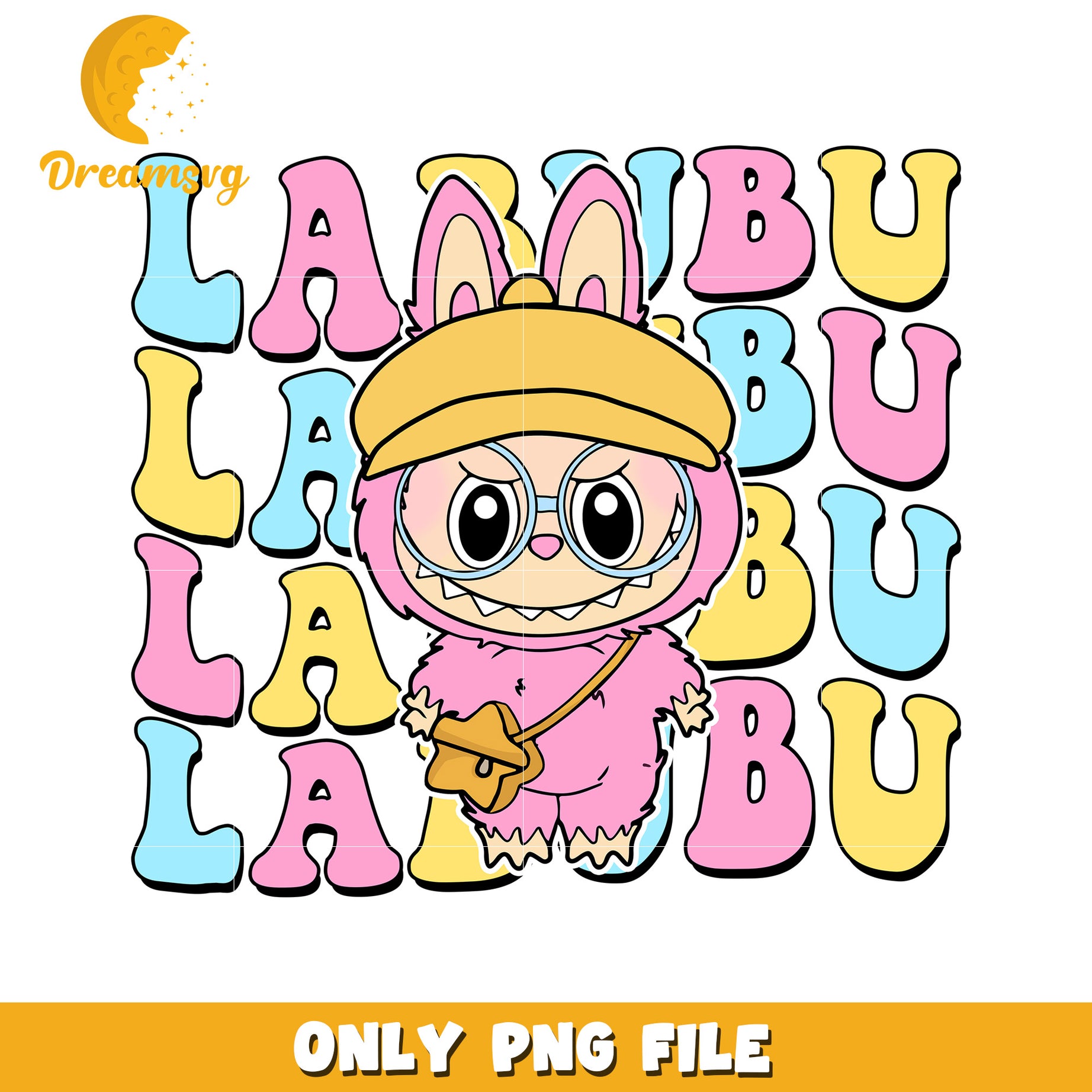 Pink labubu cute design png, popmart laubu png, cute labubu toys png